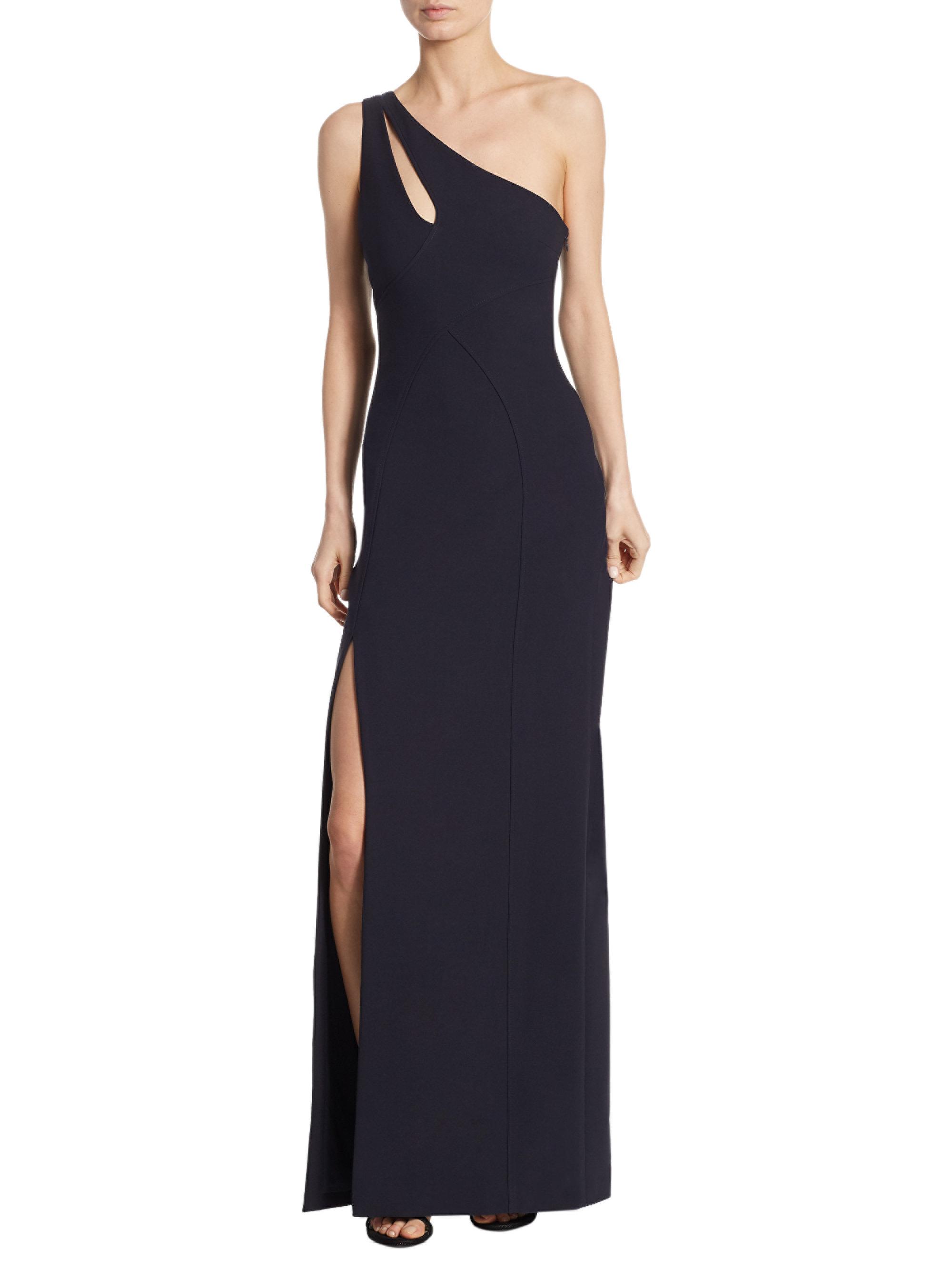 Cinq À Sept Synthetic Gianna Jolie One-shoulder Gown in Navy (Blue) - Lyst