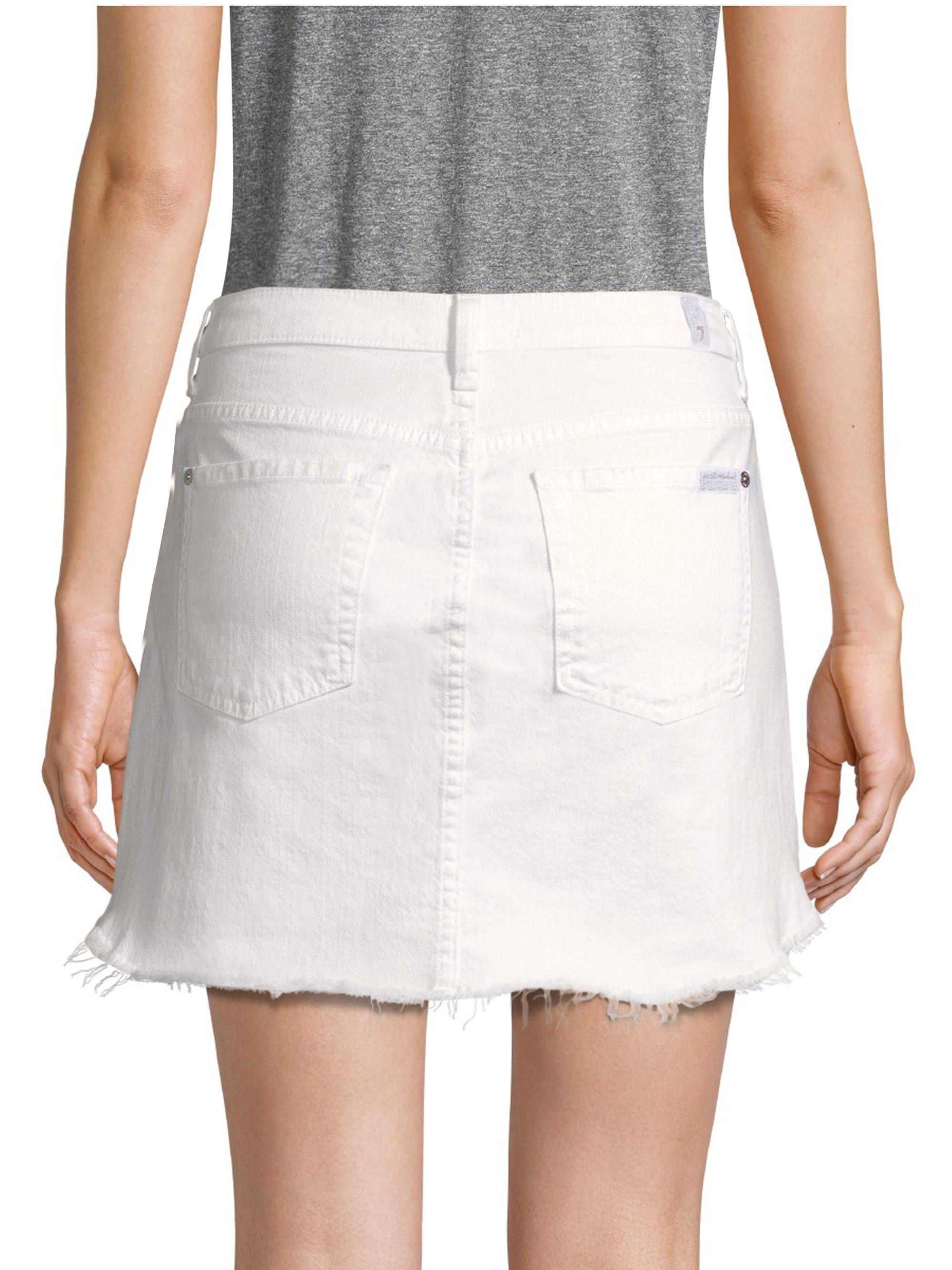 pull and bear white denim skirt