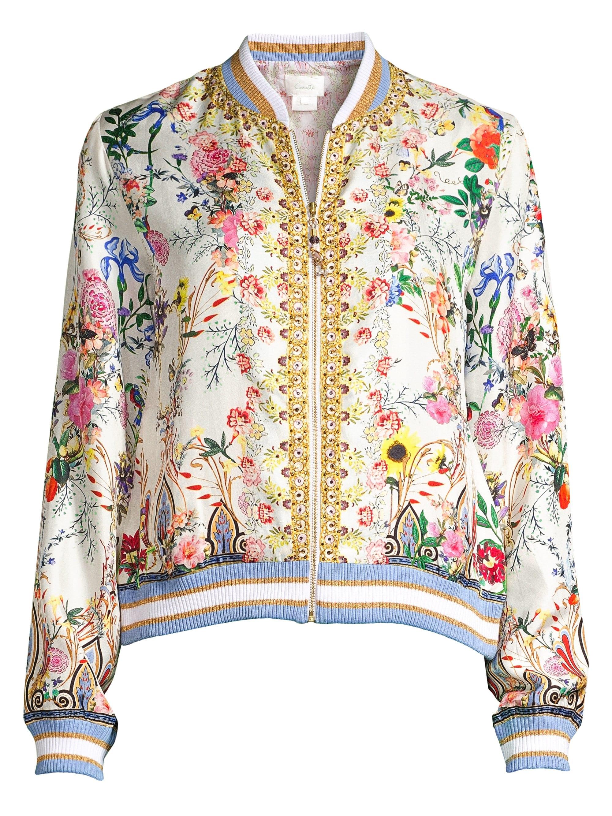 Camilla La Fleur Libertine Silk Bomber Jacket - Lyst