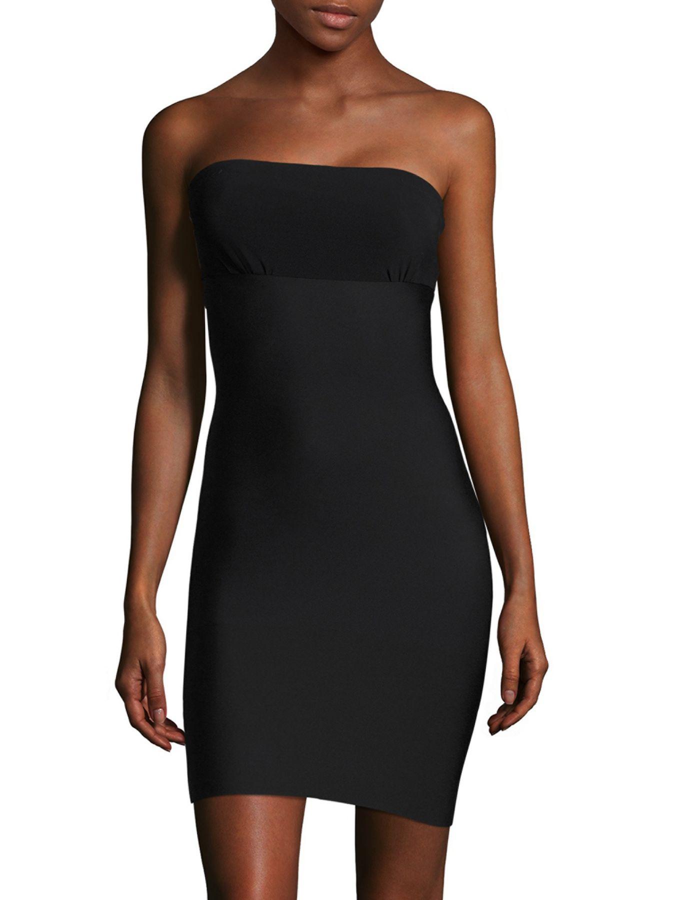 Commando Synthetic Twofaced Tech Strapless Slip Dress in Black Lyst
