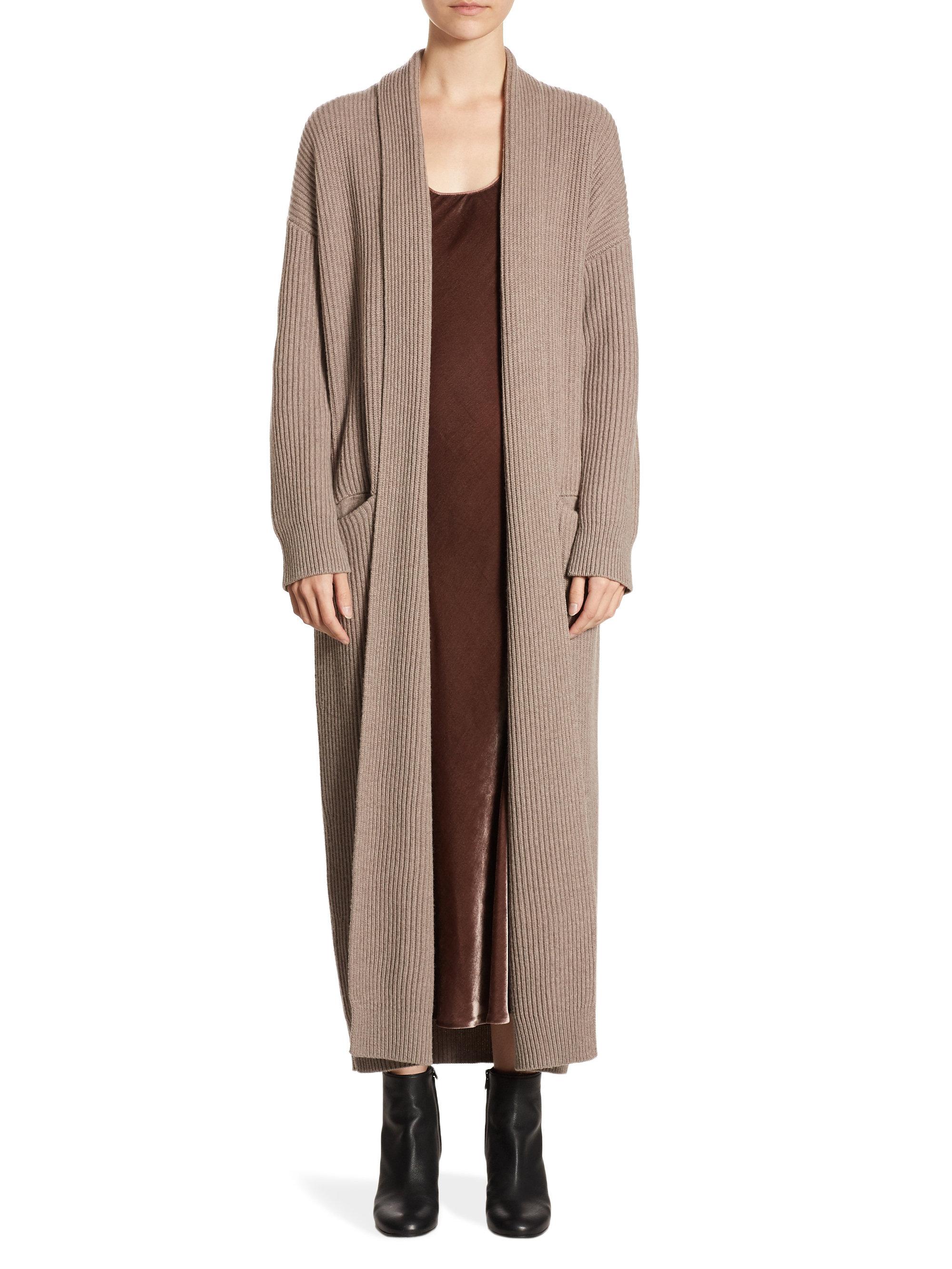 Lyst Vince Open Front Sweater Robe in Brown