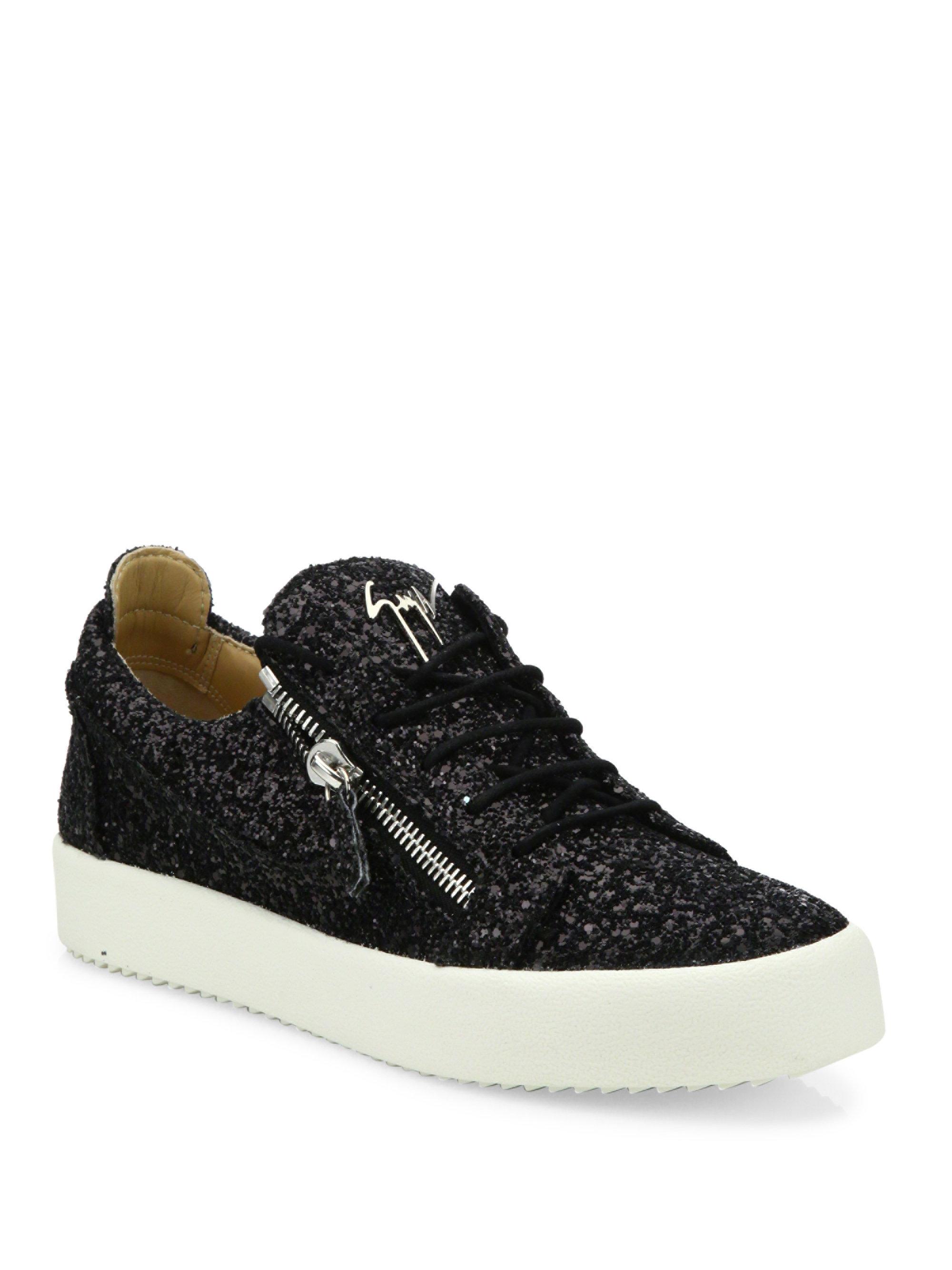 Lyst - Giuseppe Zanotti Glitter Weaved Platform Sneakers