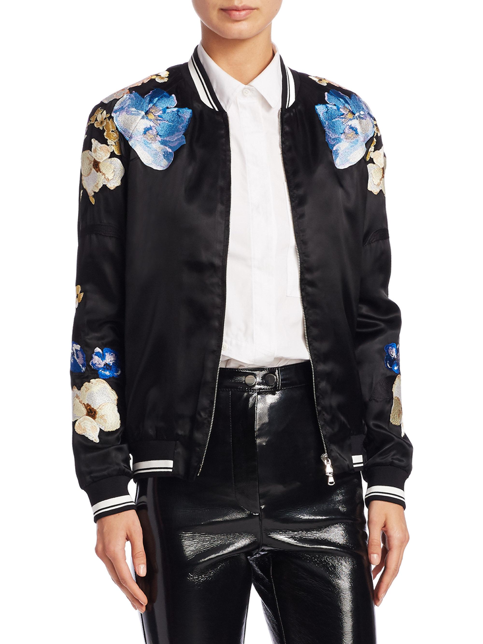 3.1 phillip lim floral cloque bomber jacket