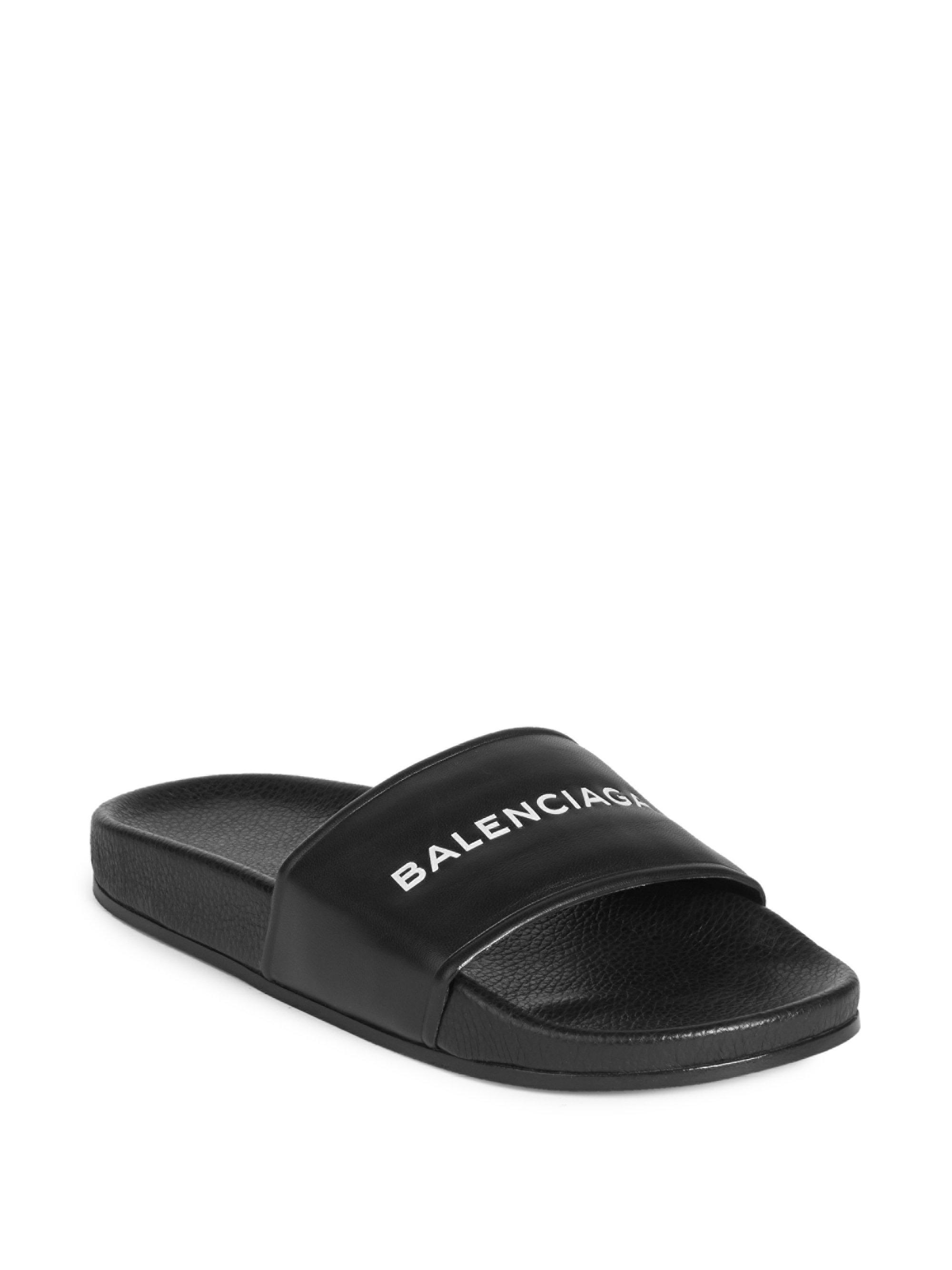 balenciaga patent slides