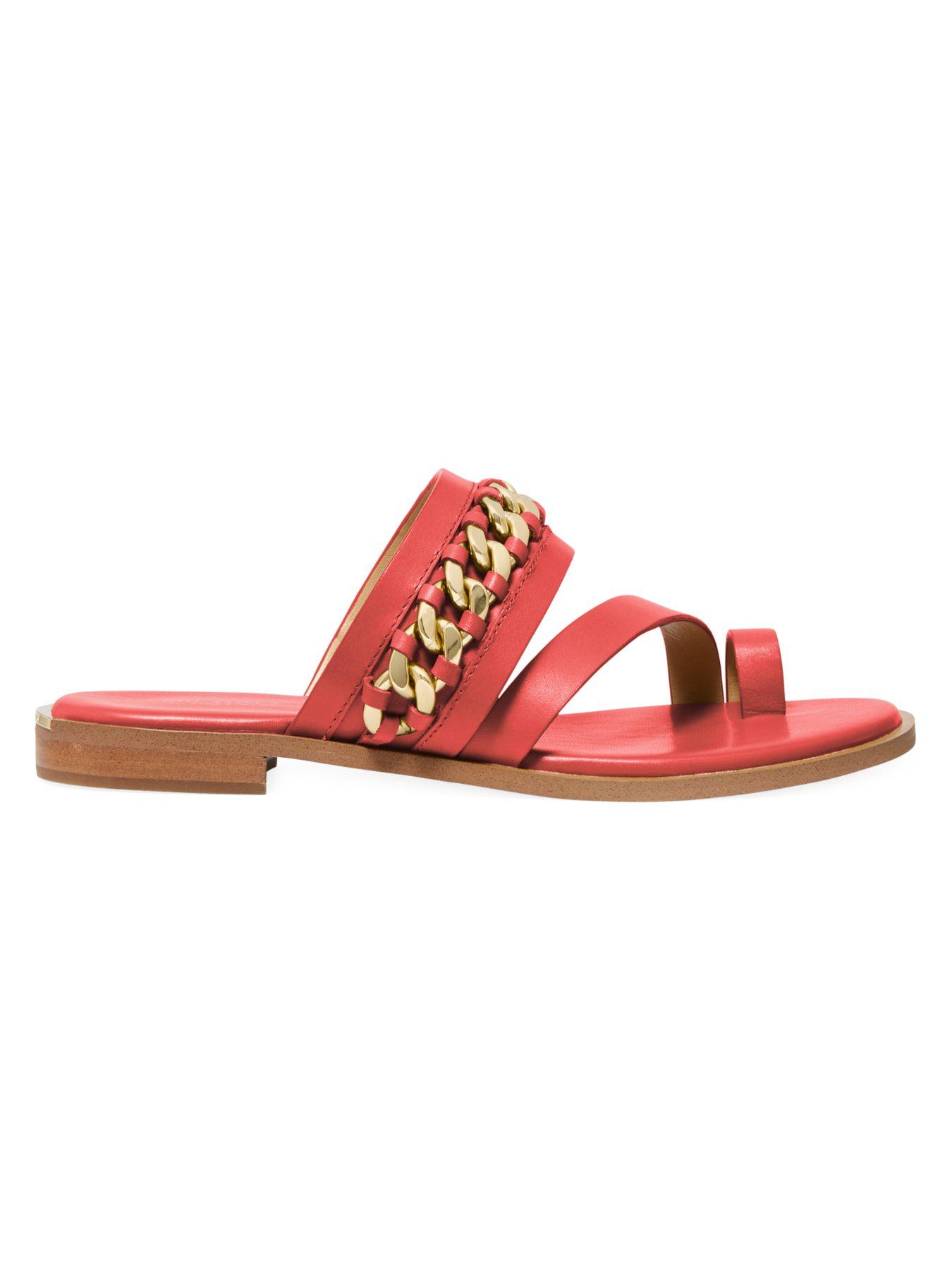 michael kors red flip flops