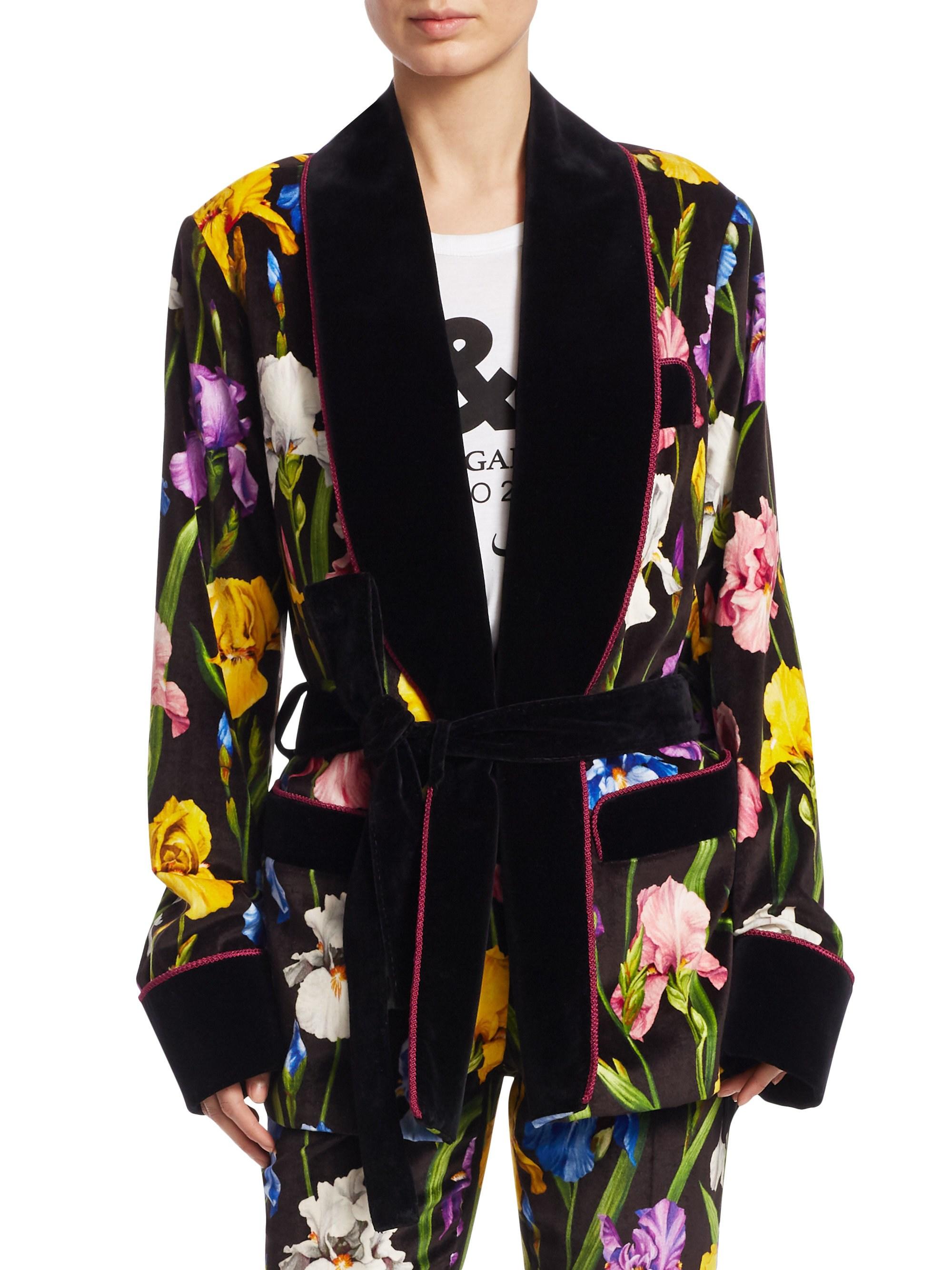 Dolce & Gabbana Women's Velvet Smoking Jacket - Black/iris - Size 36 (0 ...