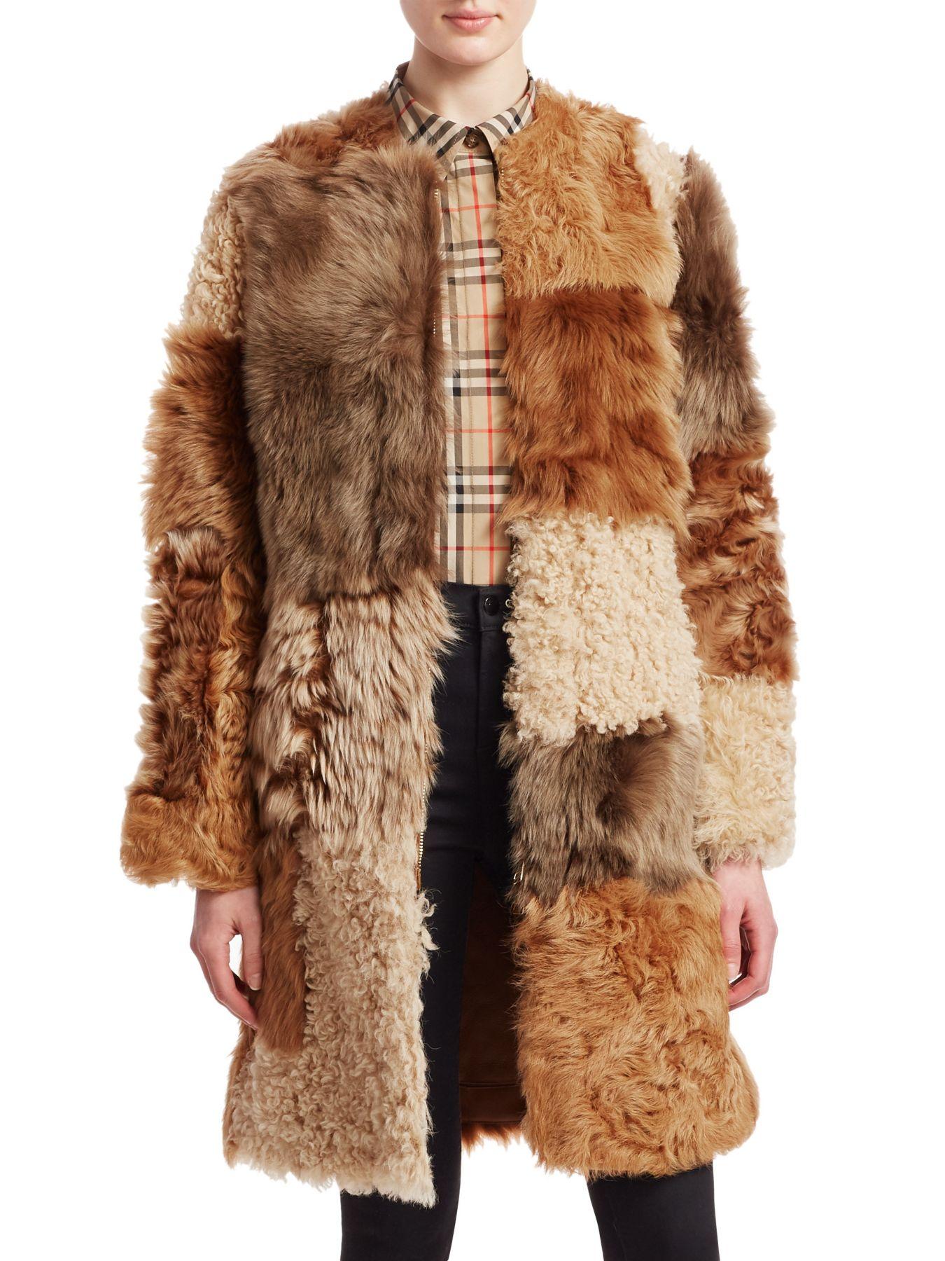 patchwork shearling jacket