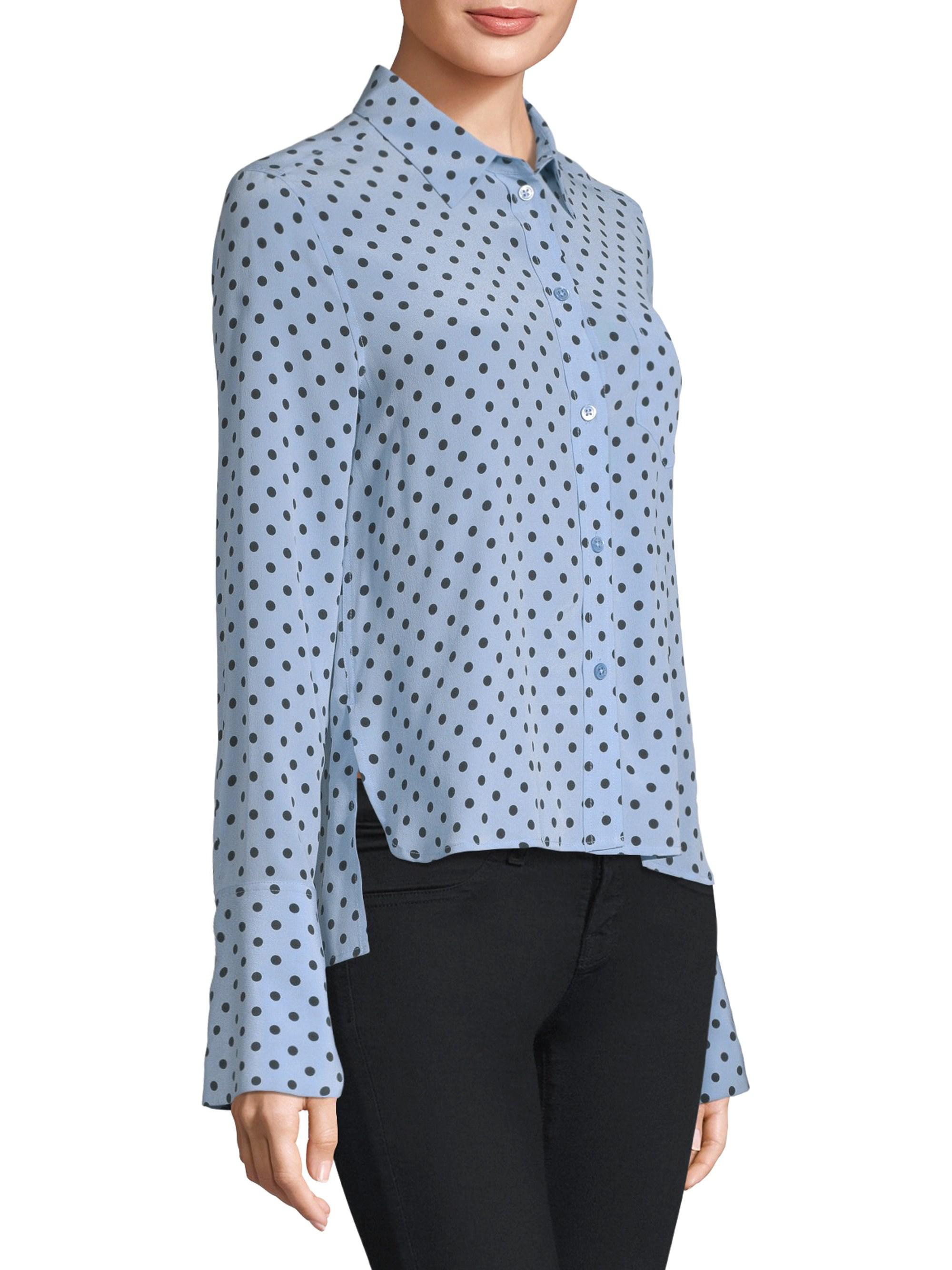 equipment polka dot silk blouse