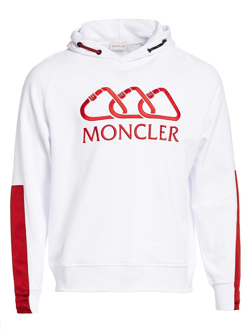 Moncler Canvas White All-over Logo Hoodie for Men | Lyst