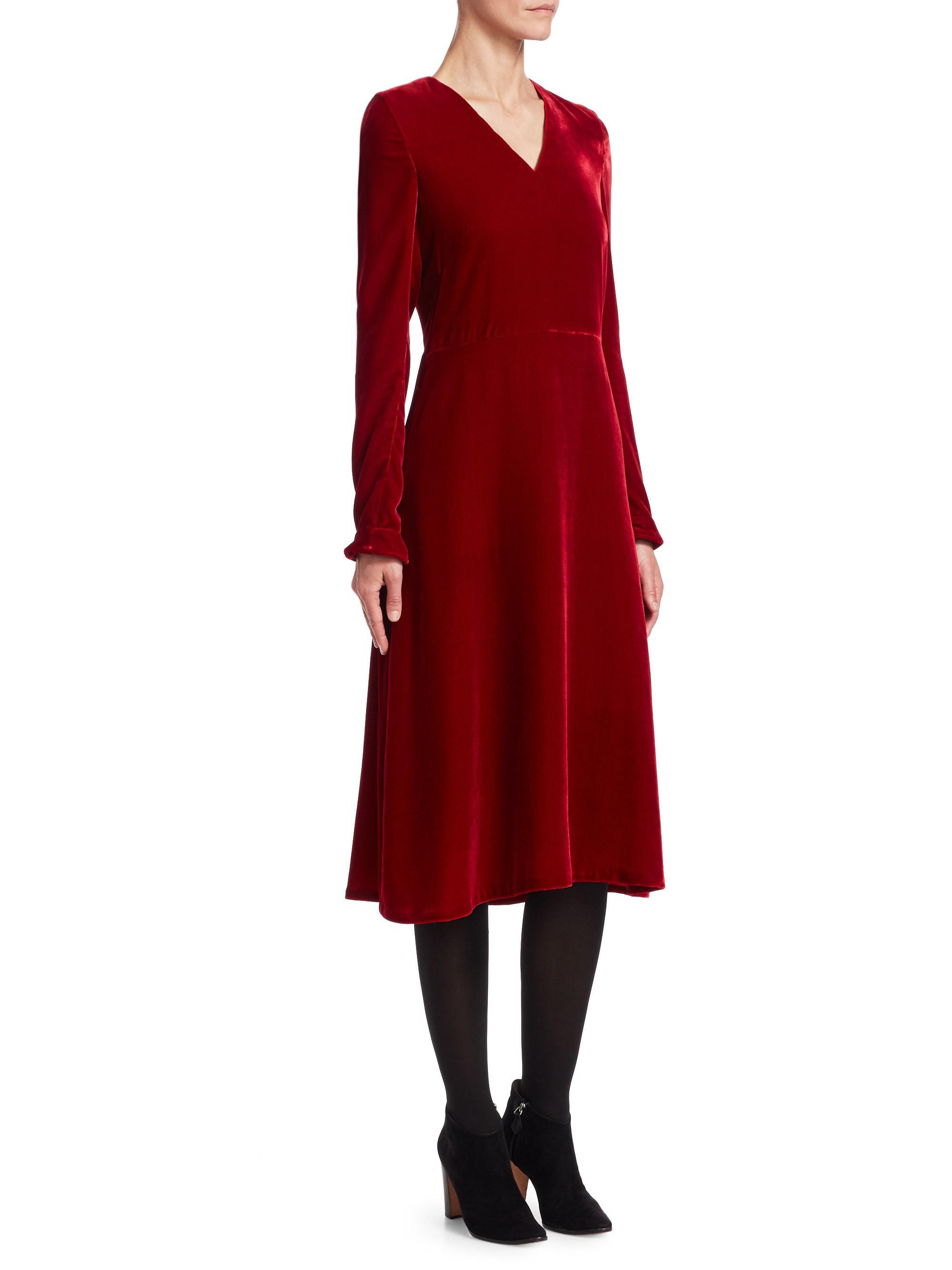 ruby velvet dress