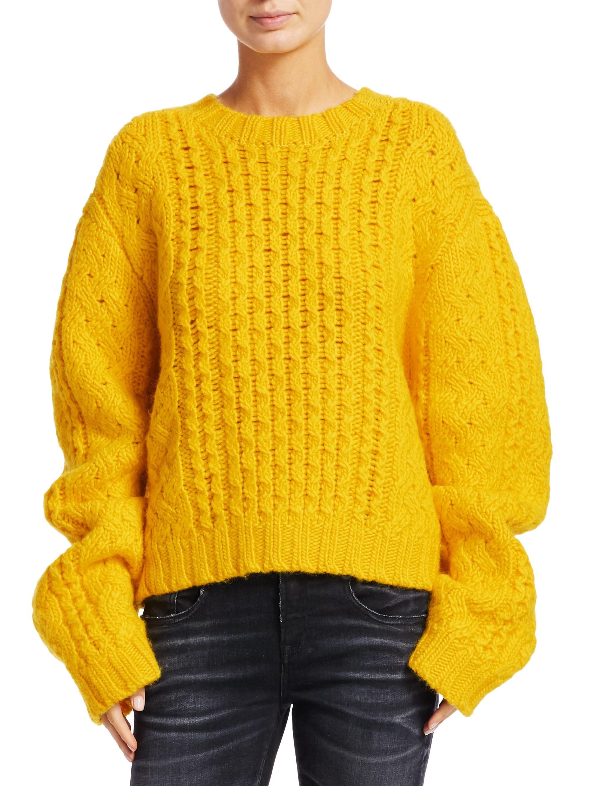 cropped cable sweater