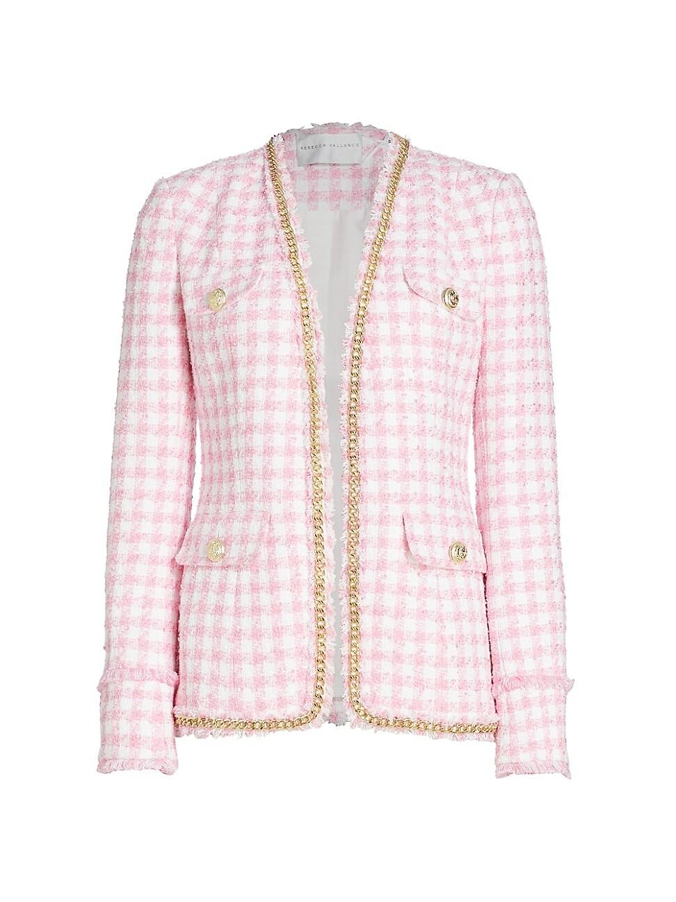 Rebecca Vallance Gabrielle Check Tweed Jacket in Pink | Lyst