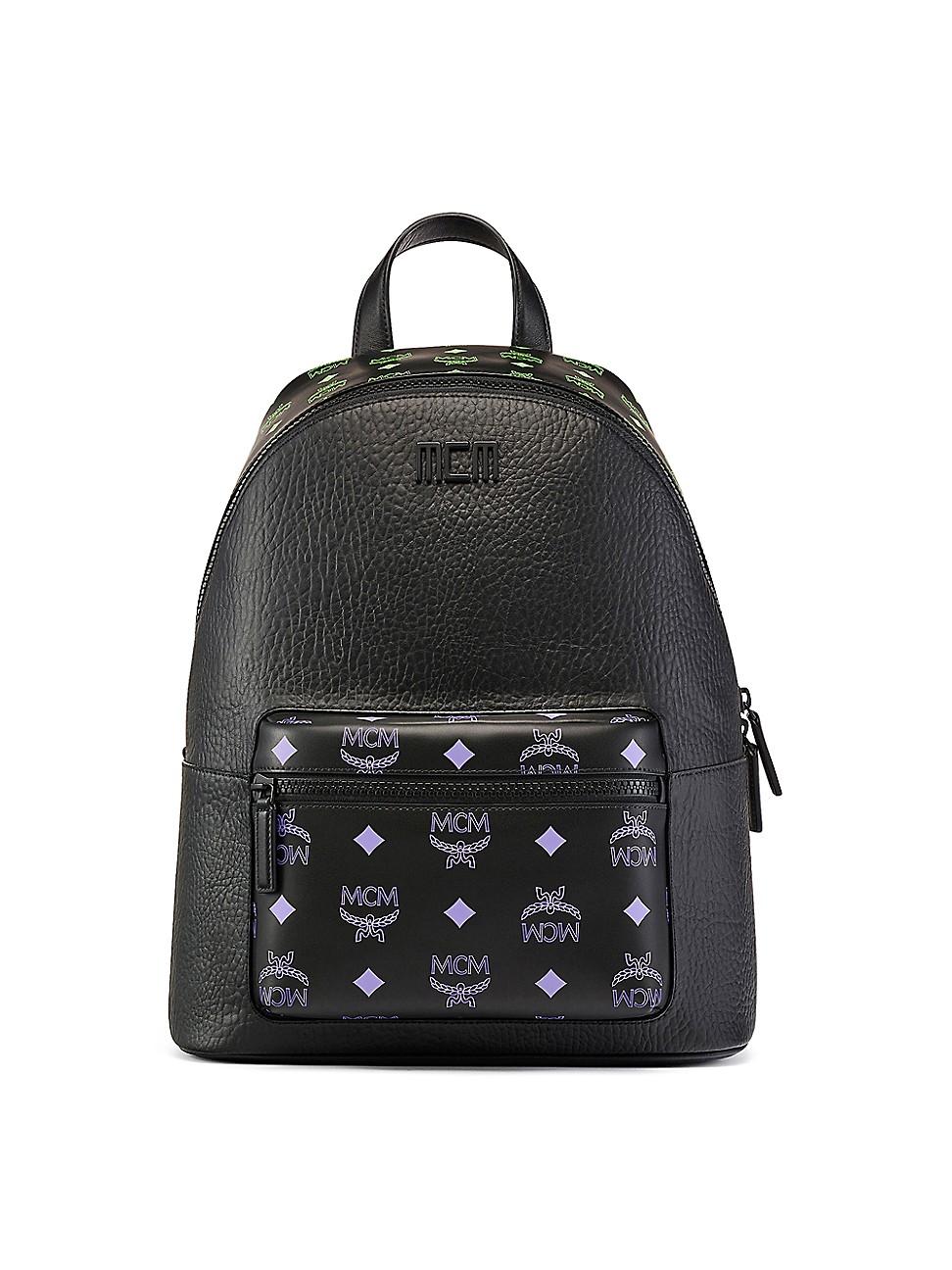 MCM Medium Color Splash Logo Backpack in Black for Men Lyst