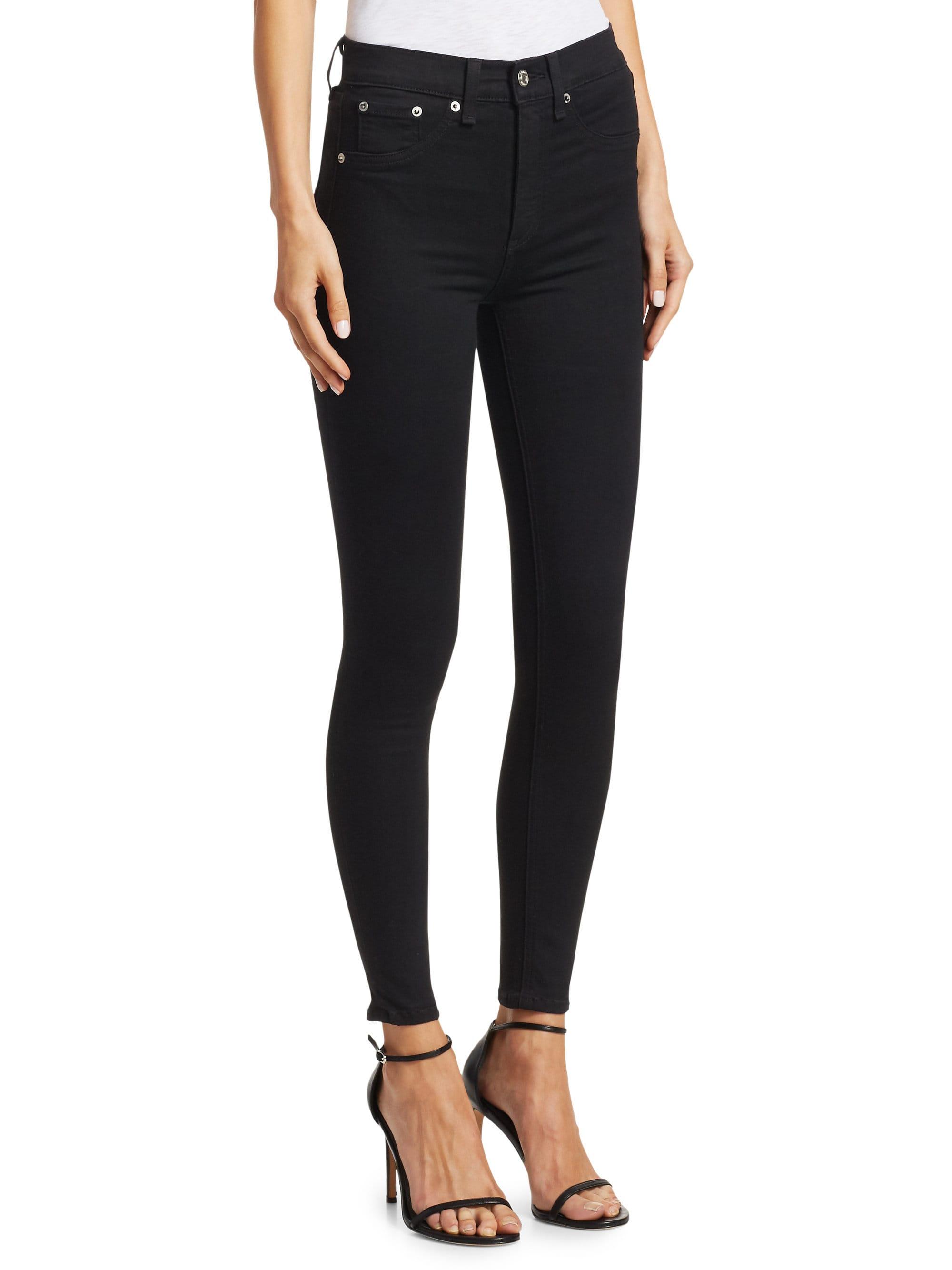 Rag & Bone Denim Nina High-rise Ankle Skinny Jeans in Black - Lyst