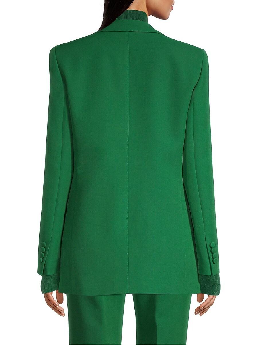 green silk blazer