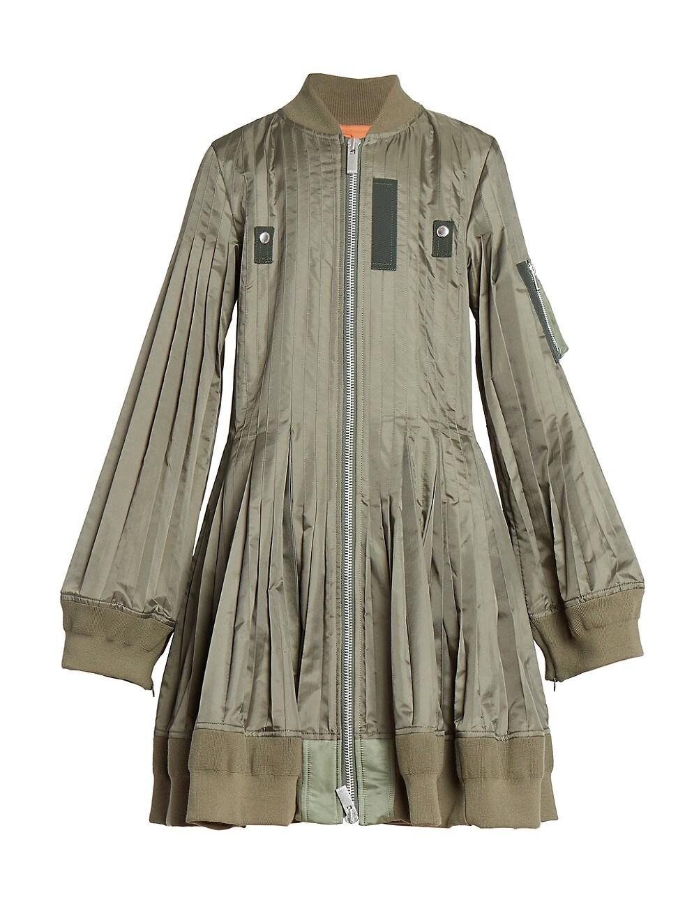 Sacai Bomber Minidress Jacket in Gray | Lyst