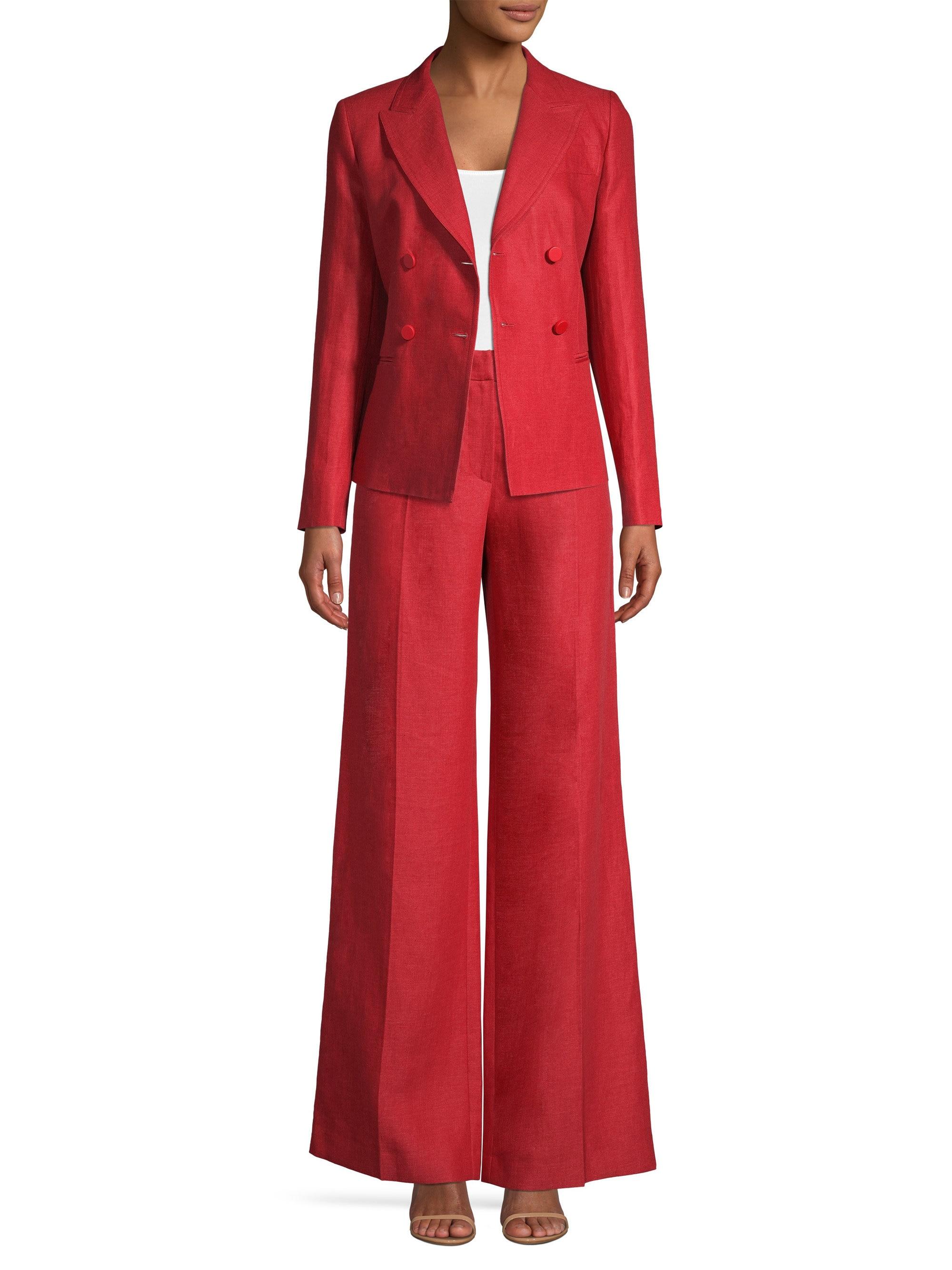 red linen jacket ladies