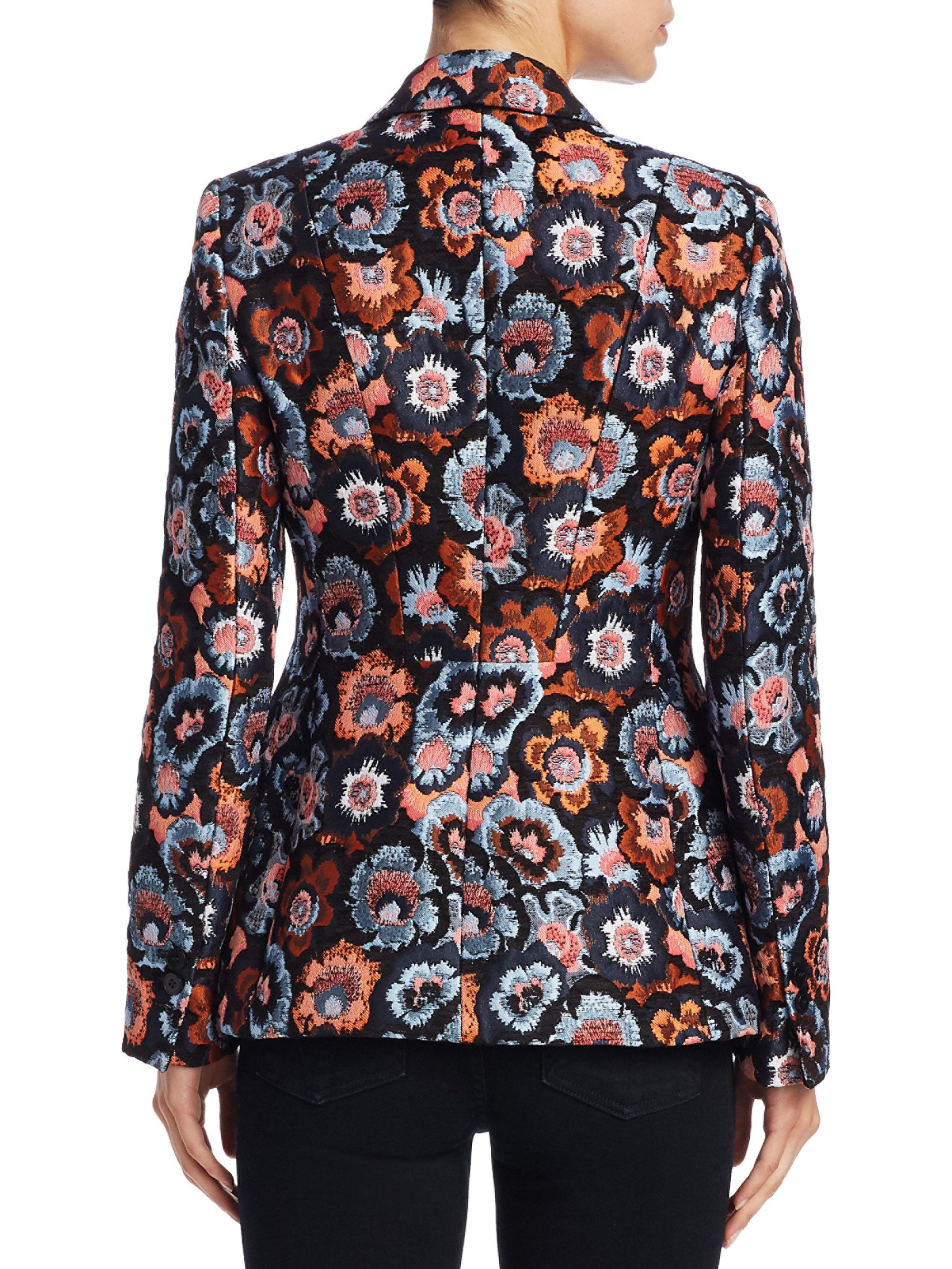 Theory Synthetic Floral Jacquard Jacket - Lyst