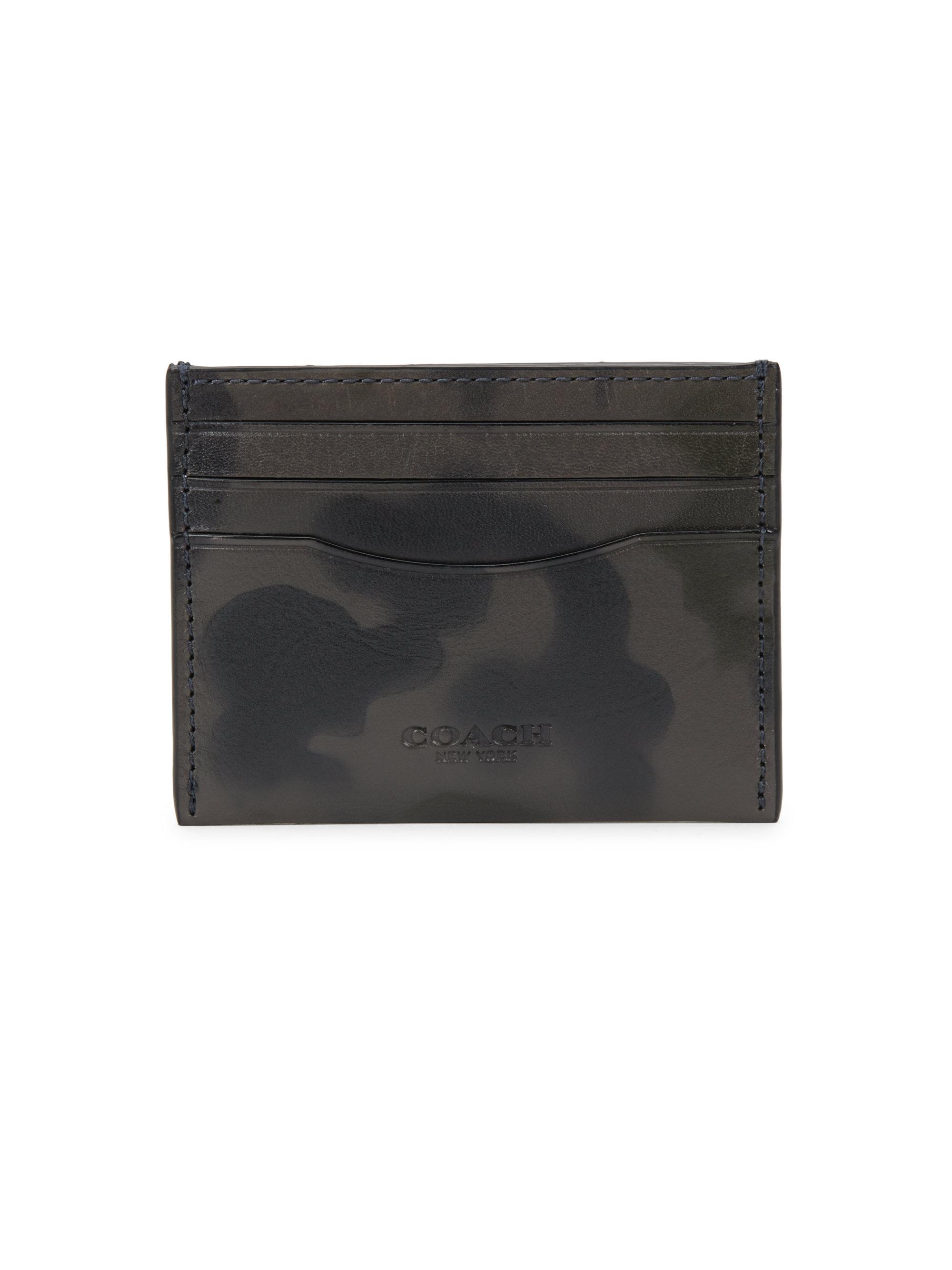 coach camo card holder