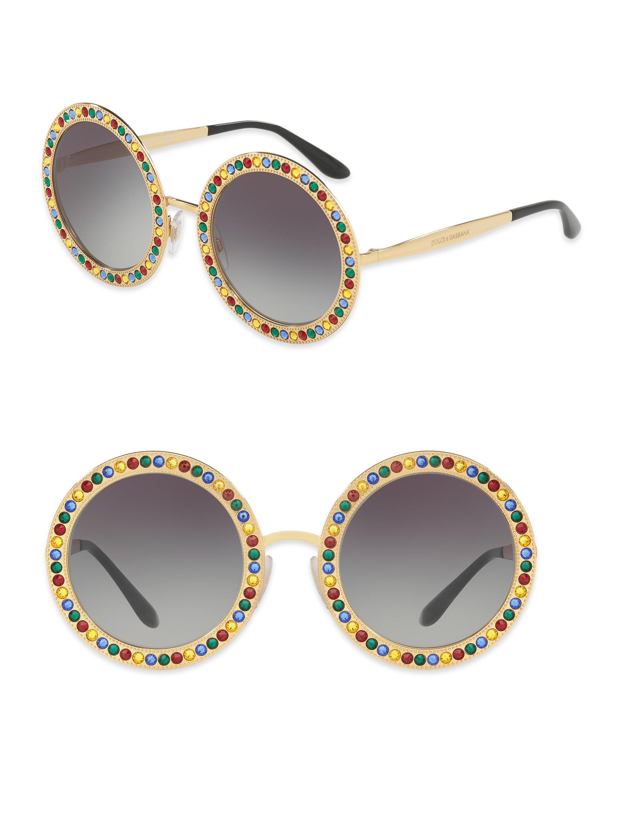 dolce and gabbana round gold sunglasses