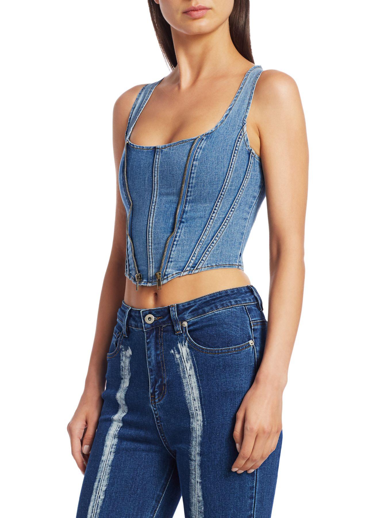 I.AM.GIA I.am. Gia Coco Denim Corset in Blue | Lyst