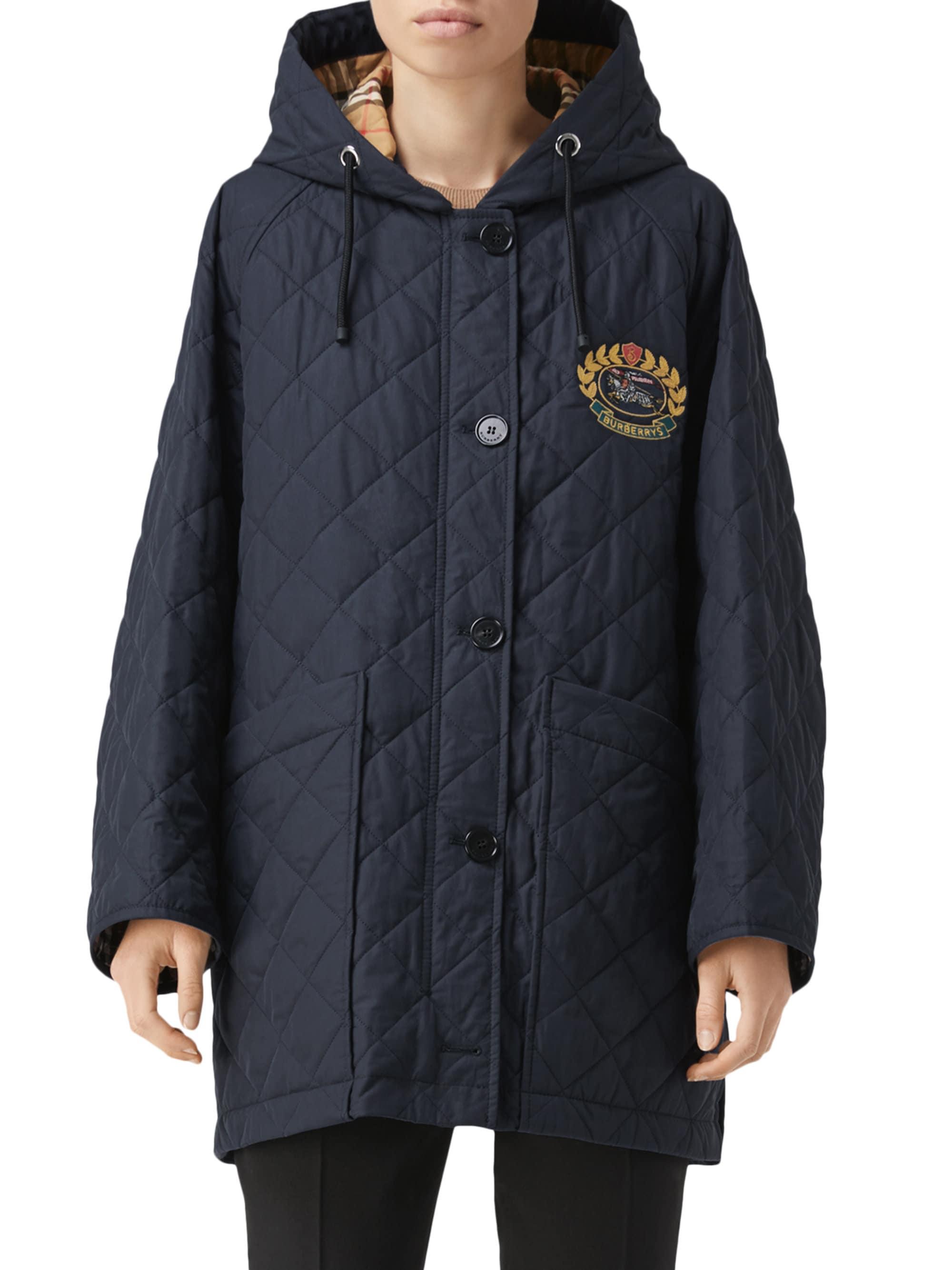 Burberry Roxwell Quilted Jacket in Navy 