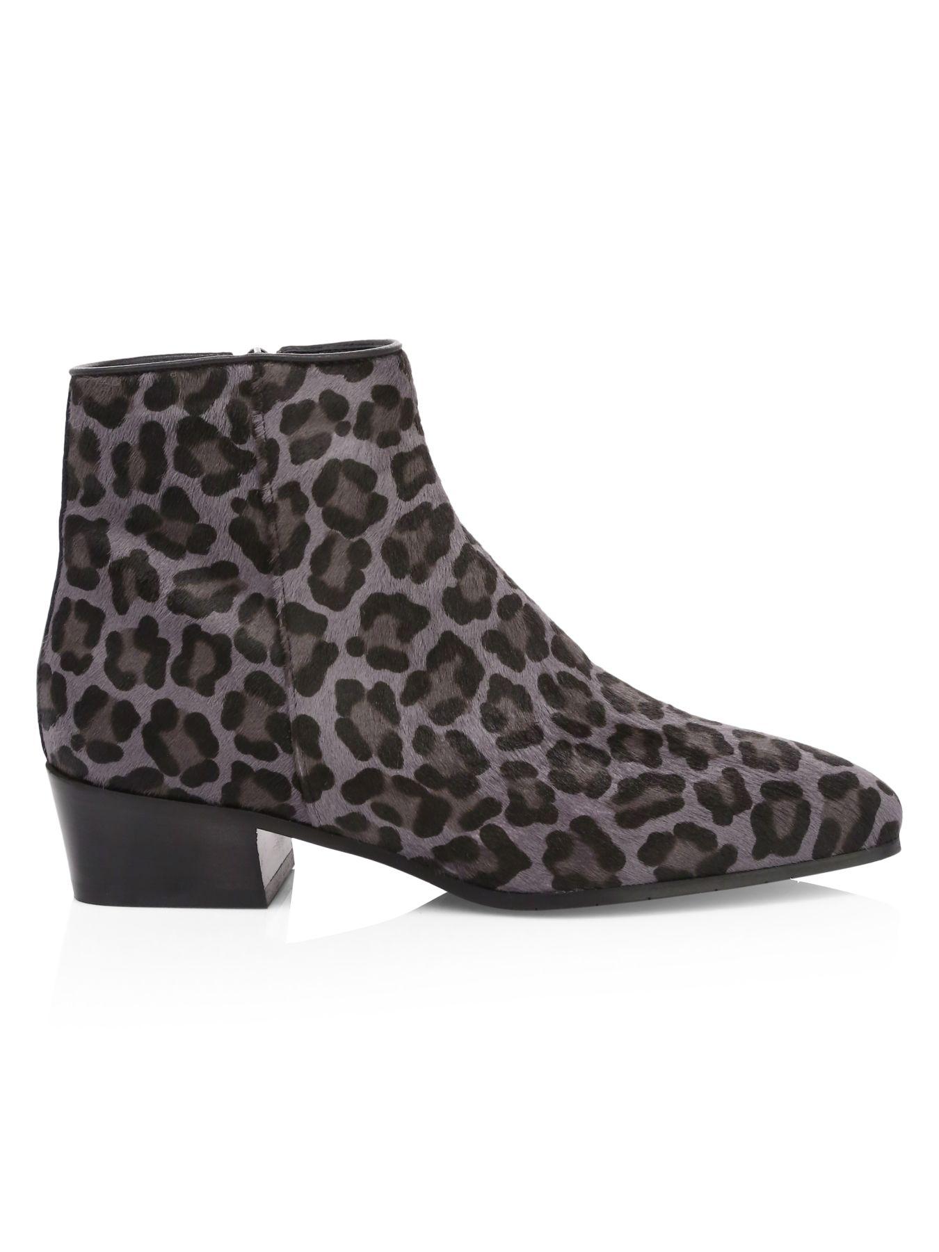 grey leopard print ankle boots