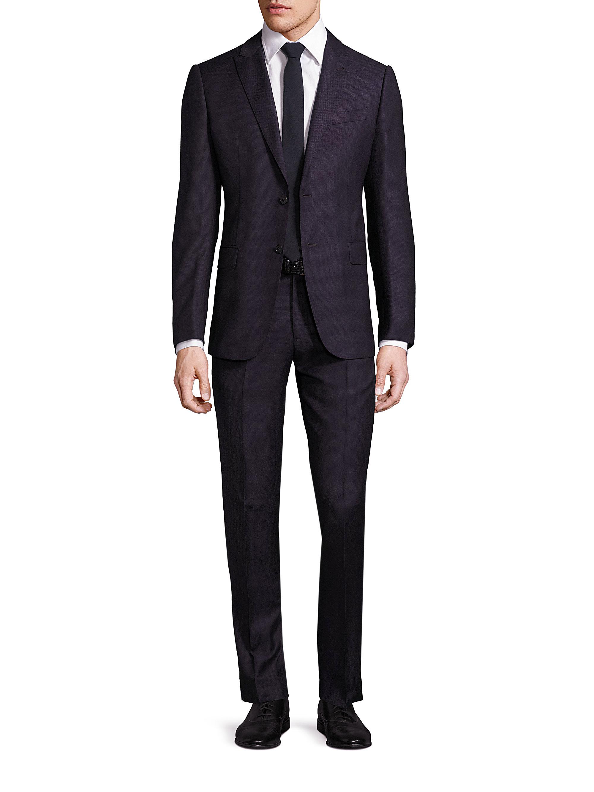 Armani Burgundy Wool Suit in Blue for 