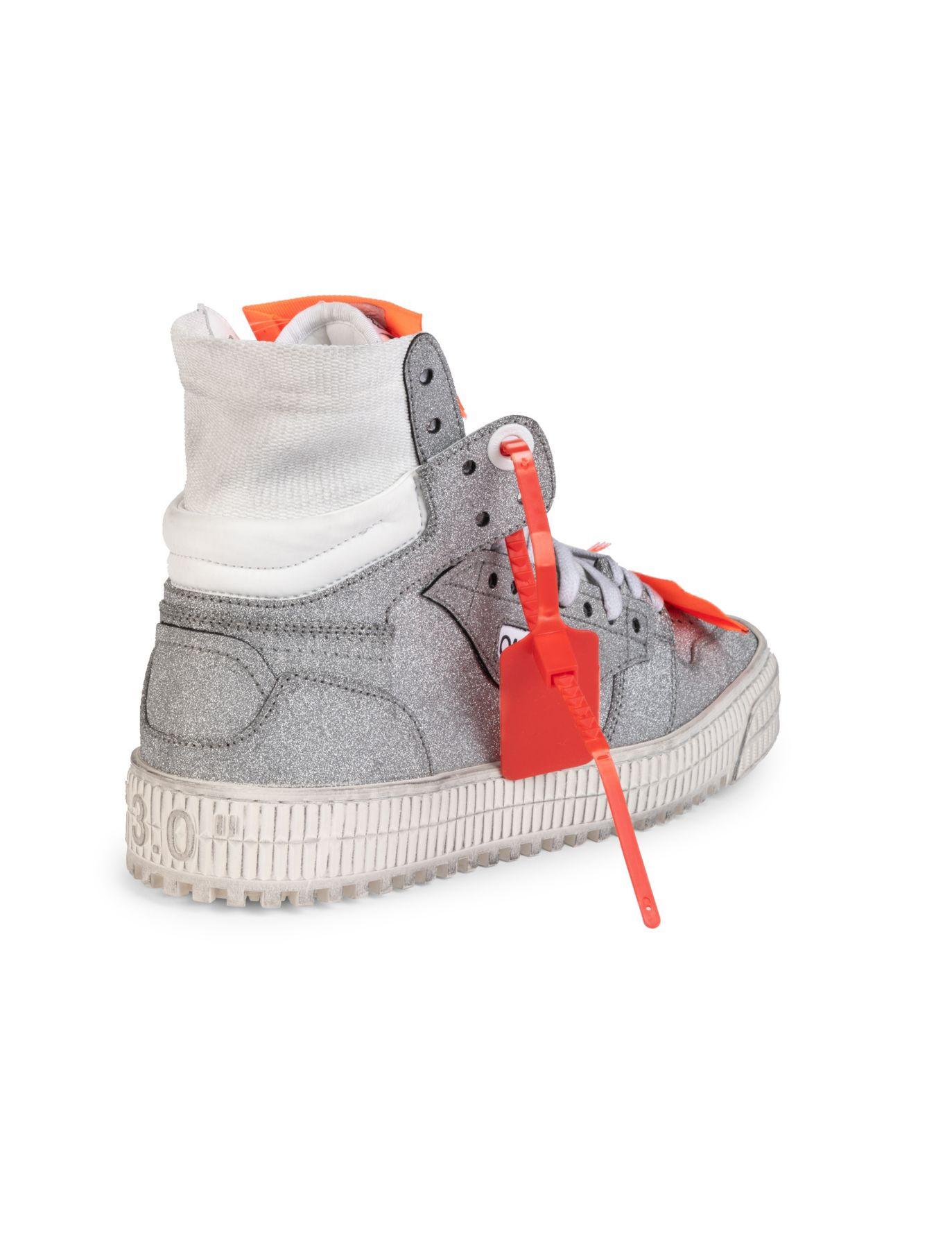 Off-White c/o Virgil Abloh Leather Off Court Glitter Sneakers in Silver  (Metallic) | Lyst