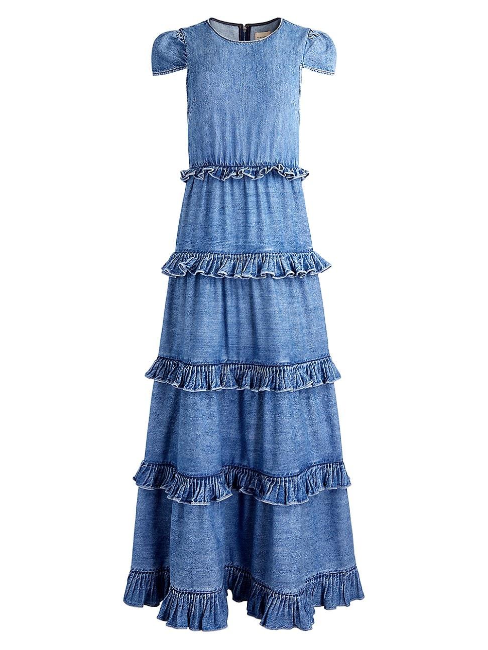 Alice + Olivia Cadby Denim Maxi Dress in Blue Lyst