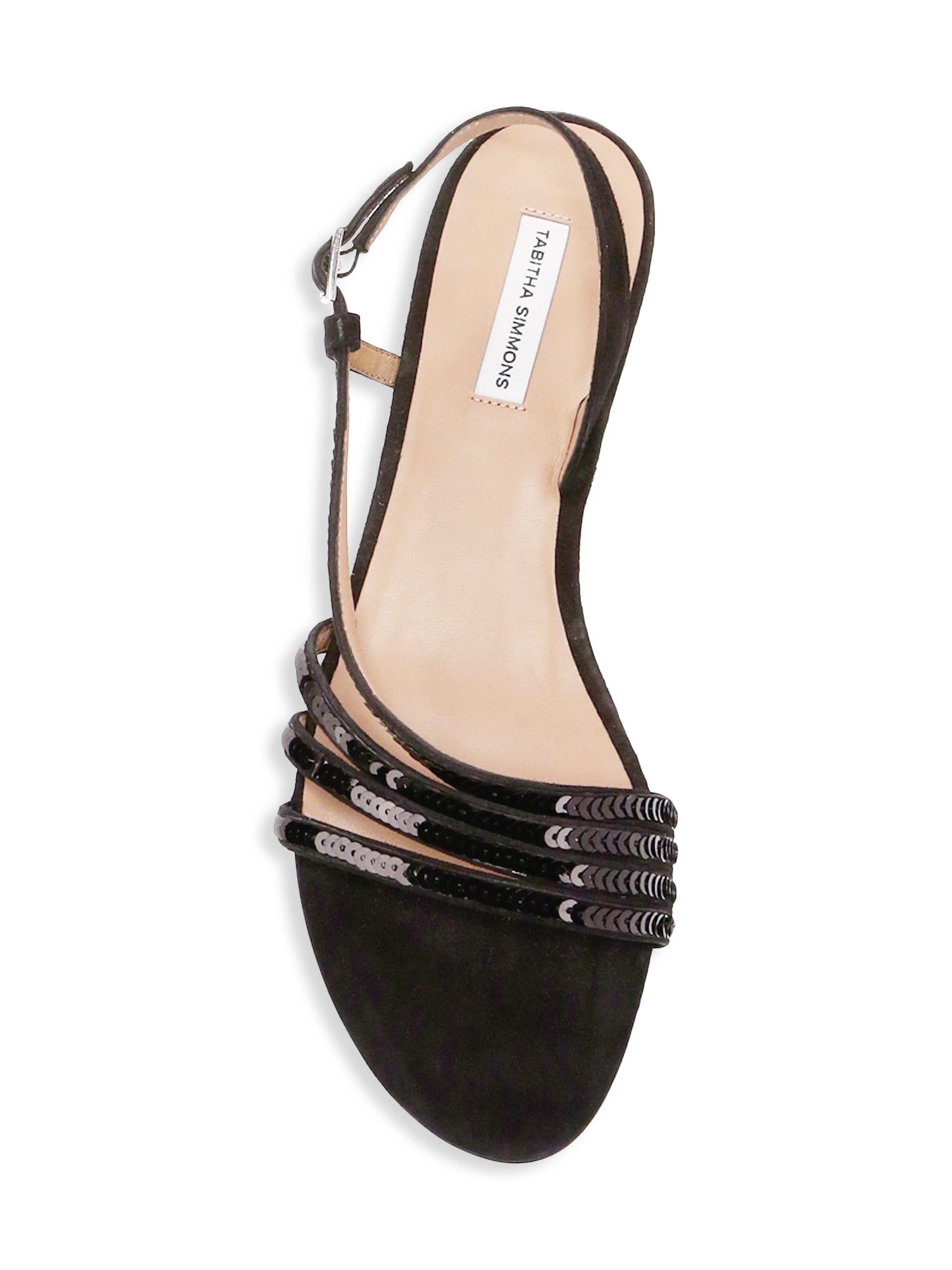 black sequin sandals flat