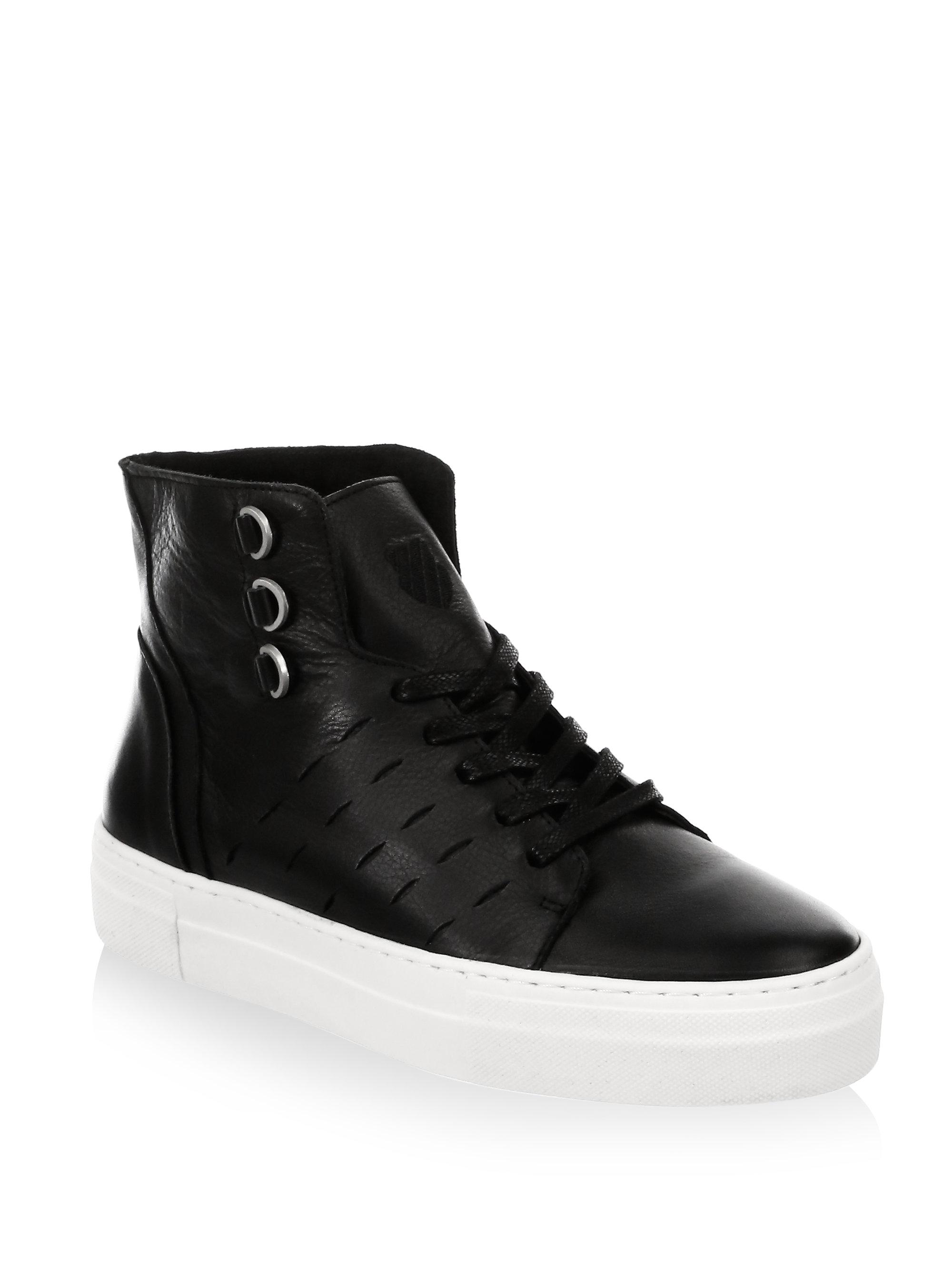 K-swiss Modern Leather High Top Sneakers in Black for Men - Lyst