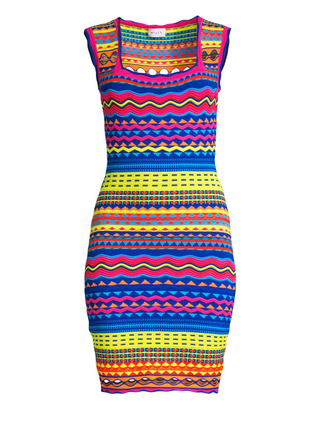 milly technicolor mini dress