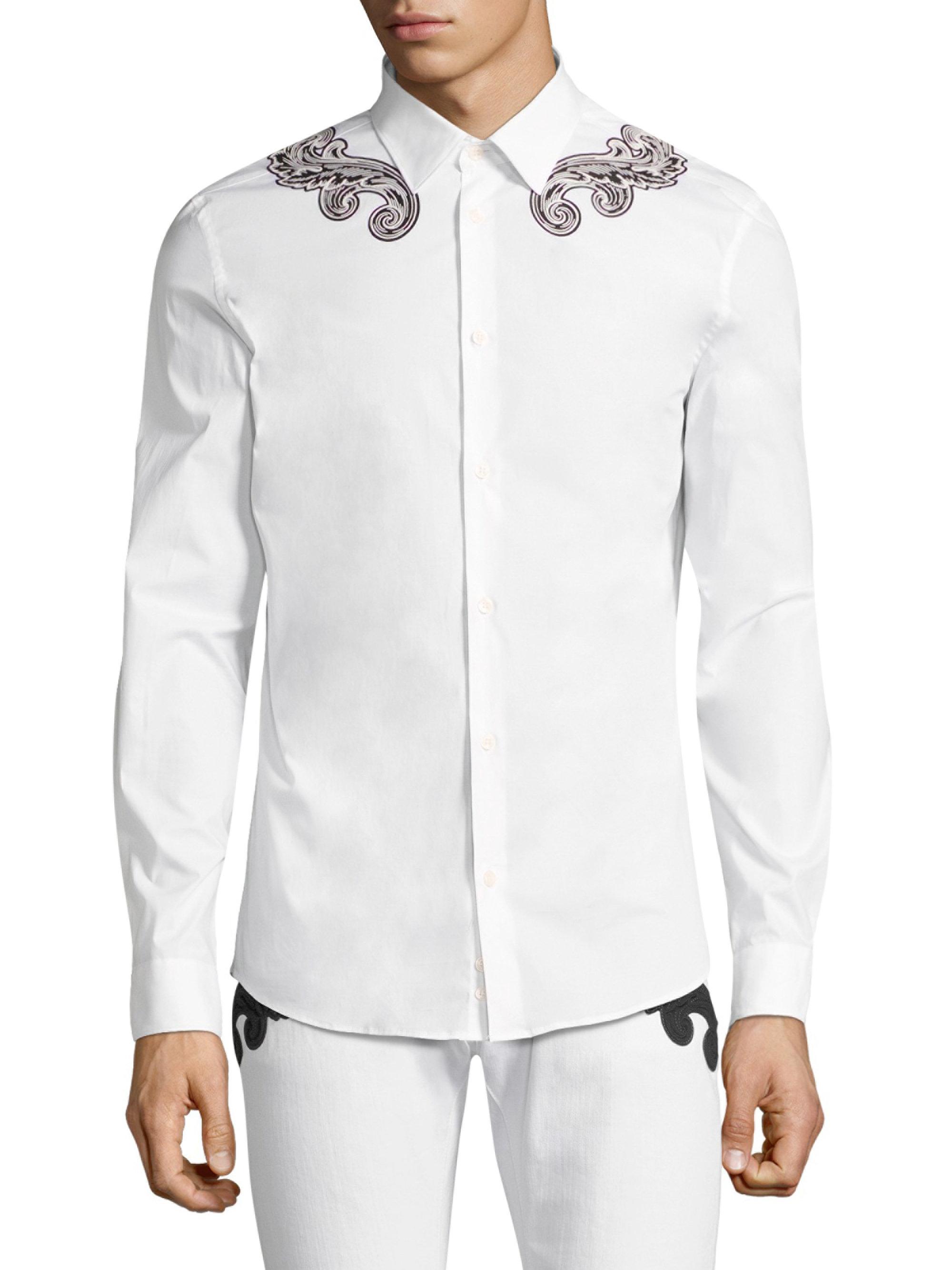 versace white button up
