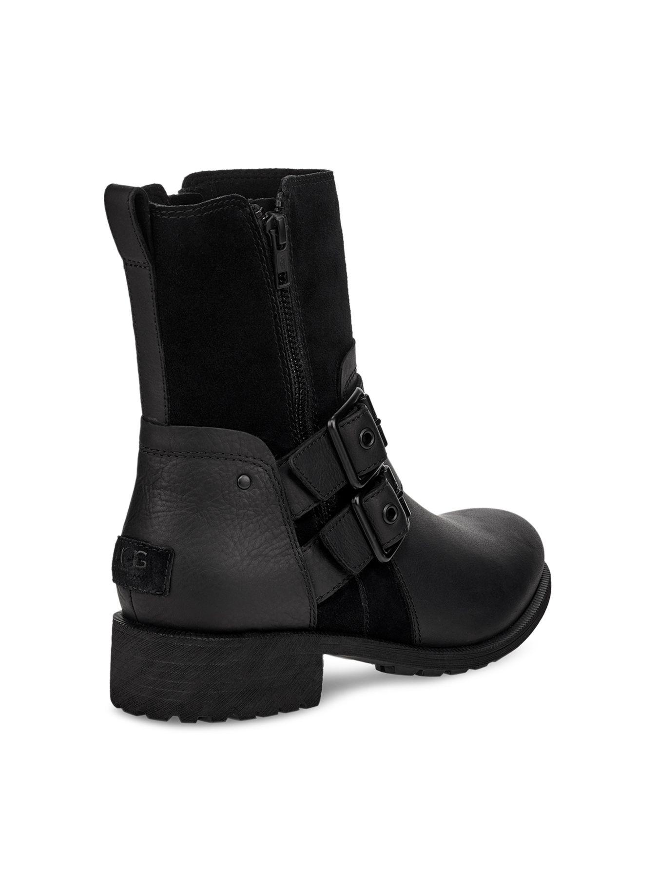 UGG Wilde Suede & Leather Combat Boots in Black Lyst
