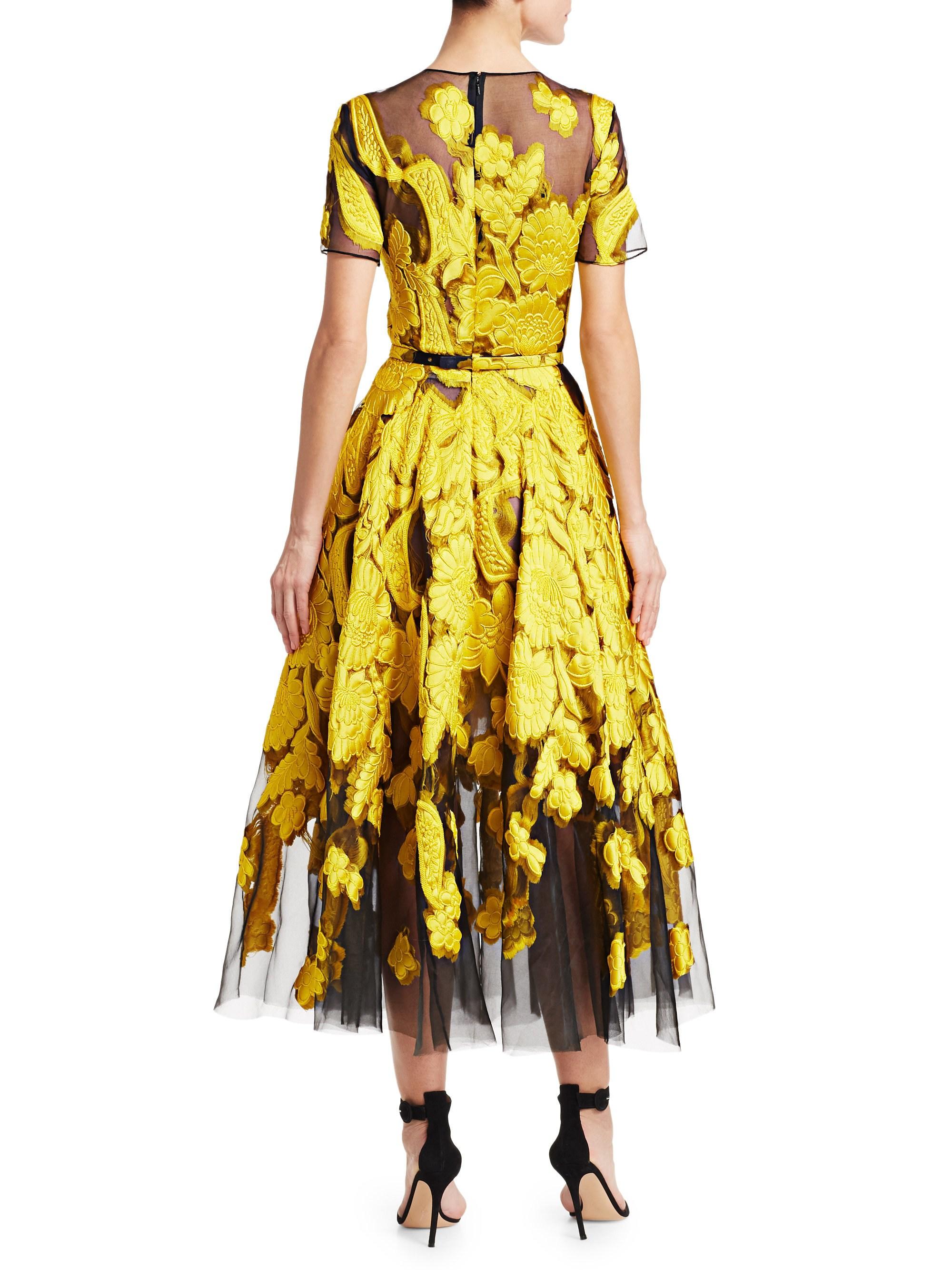 oscar de la renta floral gown