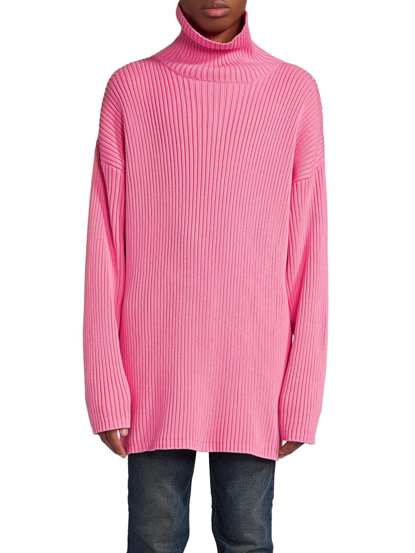 balenciaga hot pink turtleneck