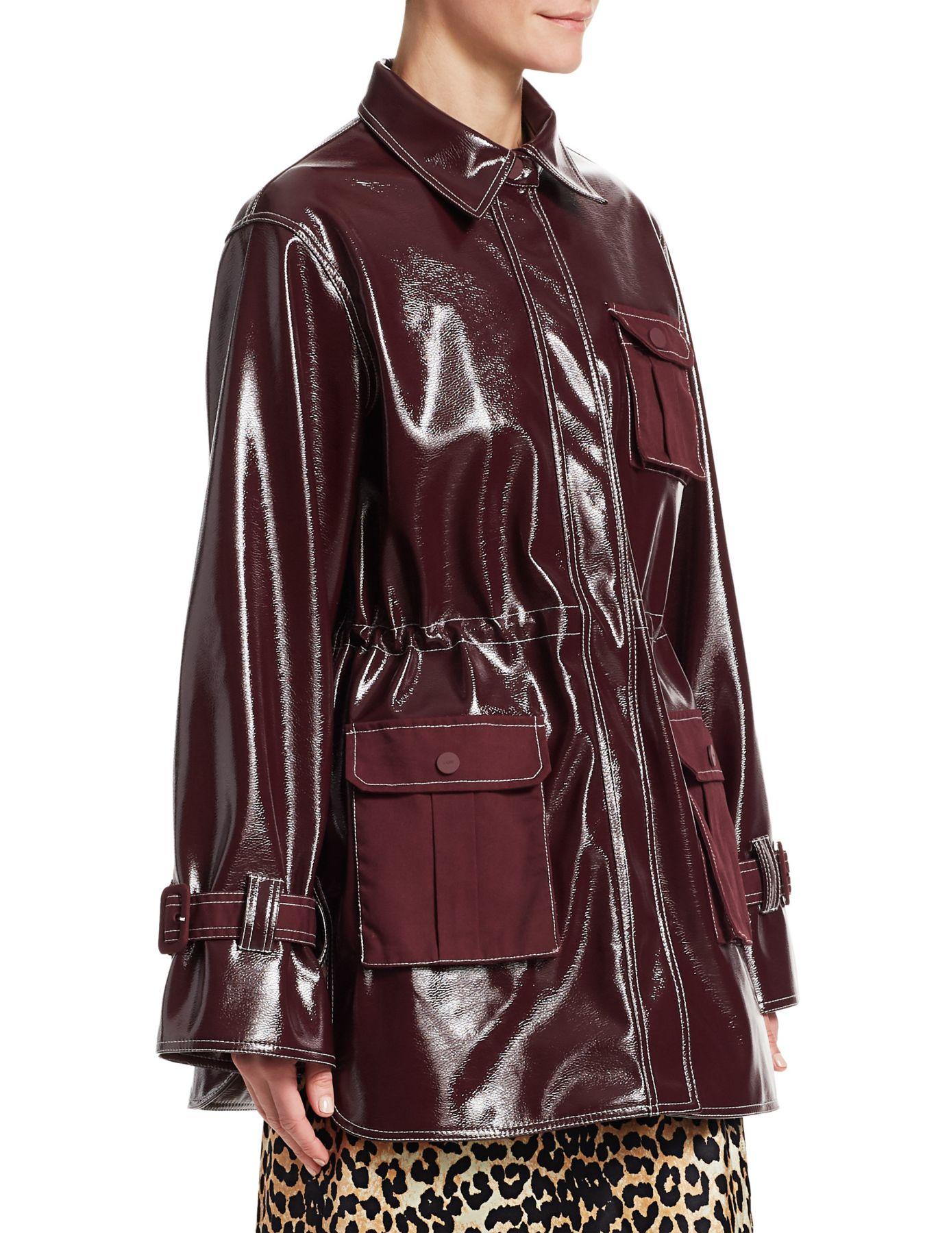 ganni patent jacket