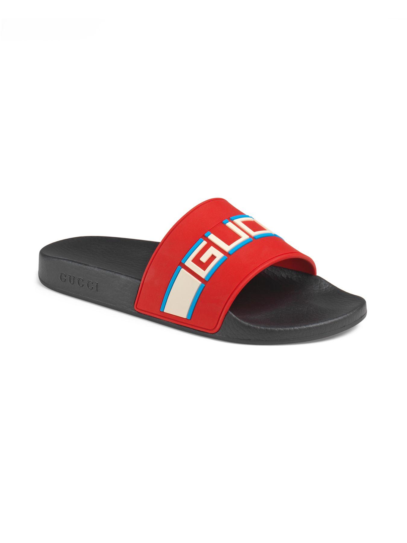 gucci stripe rubber slide sandal price