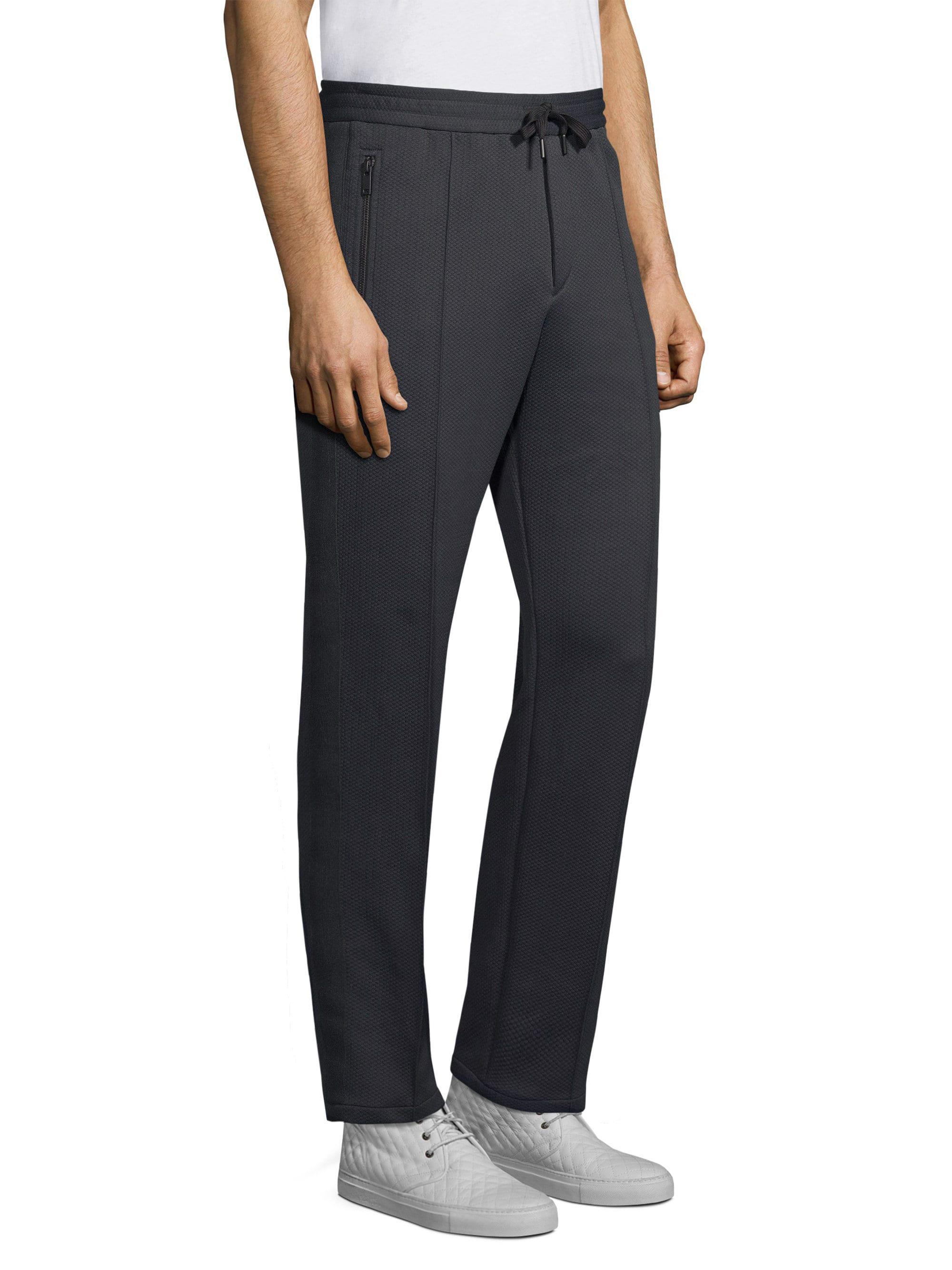 Theory Synthetic Men's Quilted Ponte Pelham Slim Lounge Pants in Black