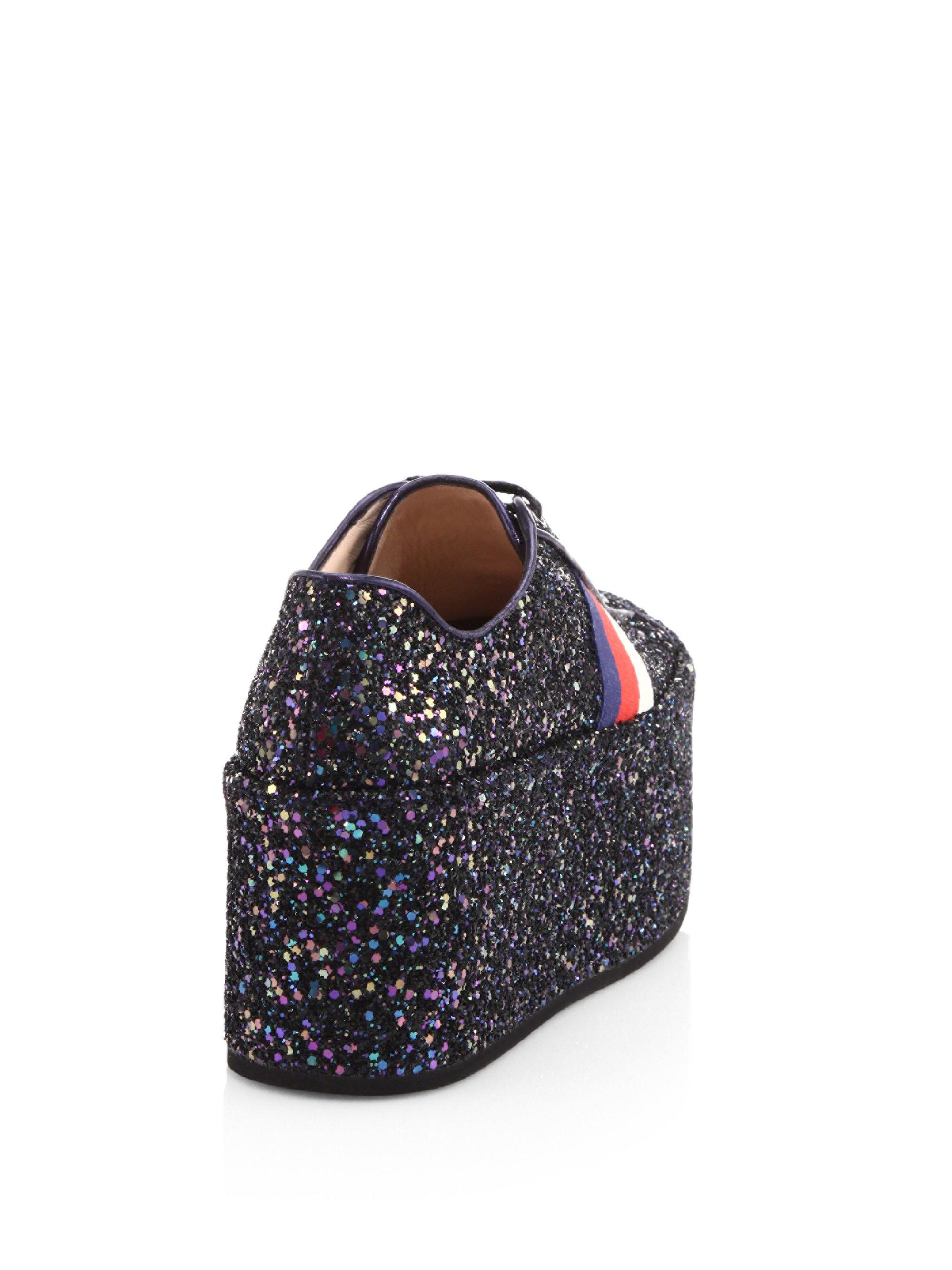 gucci peggy glitter platform sneakers