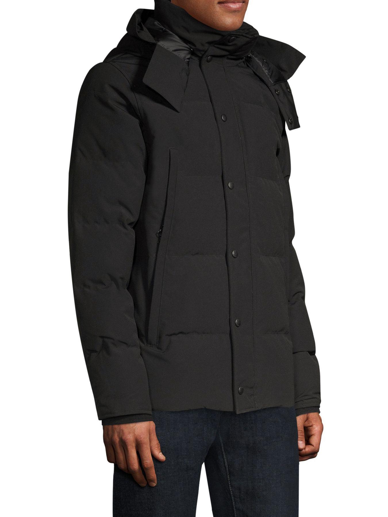 Canada Goose Wyndham Coyote Fur-trim Parka in Black for Men - Lyst
