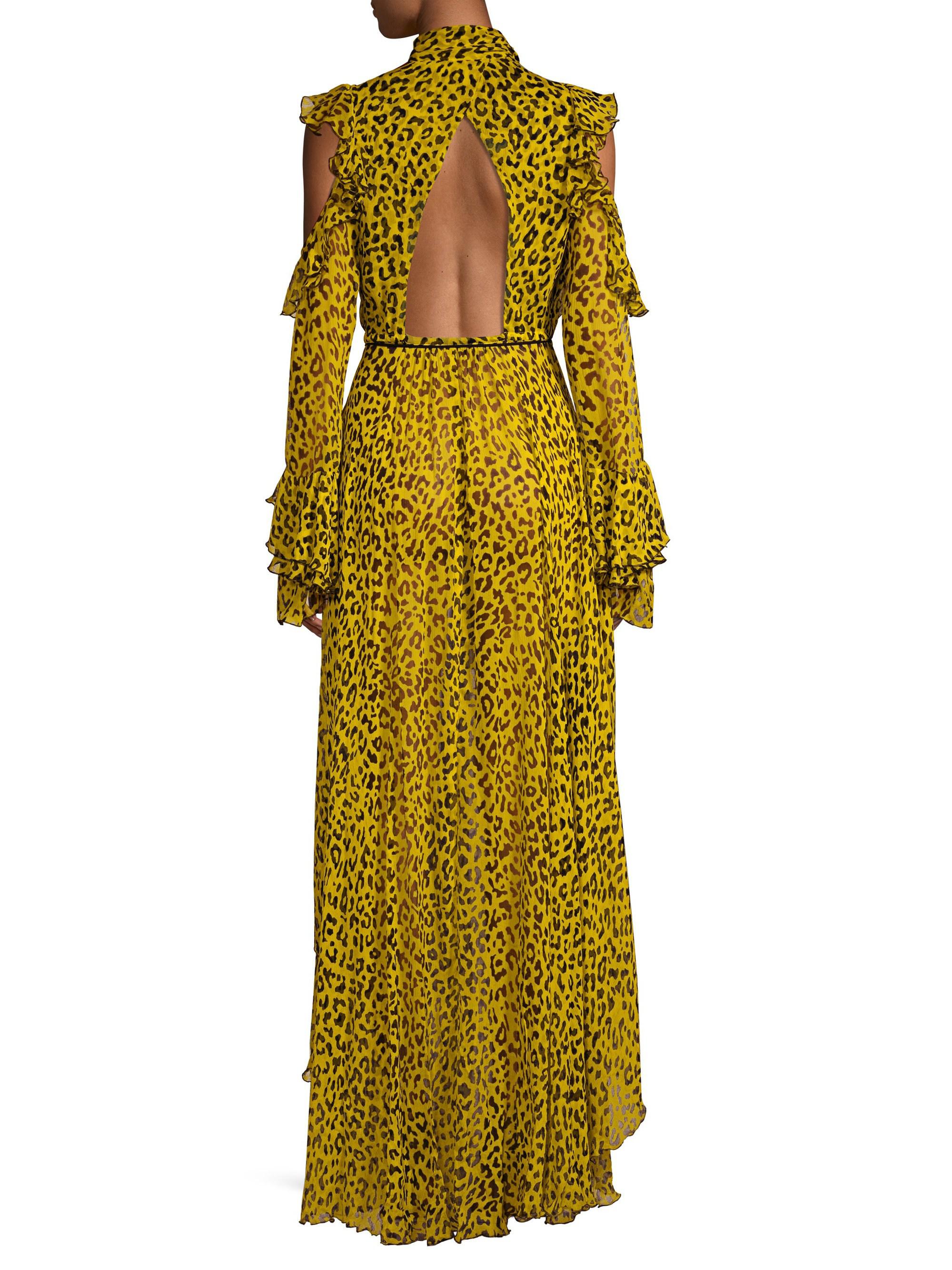 dvf ruffle sleeve high low maxi dress