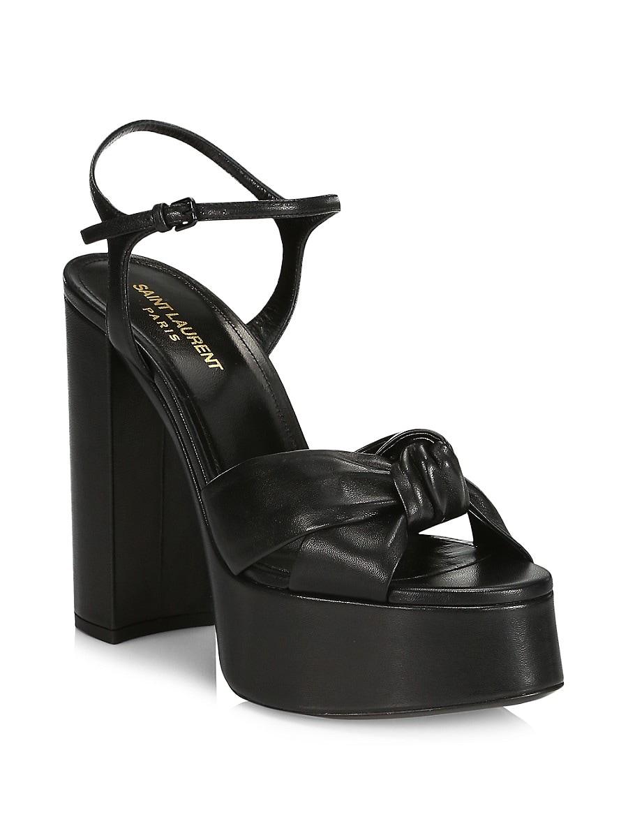 saint laurent bianca knotted leather platform sandals