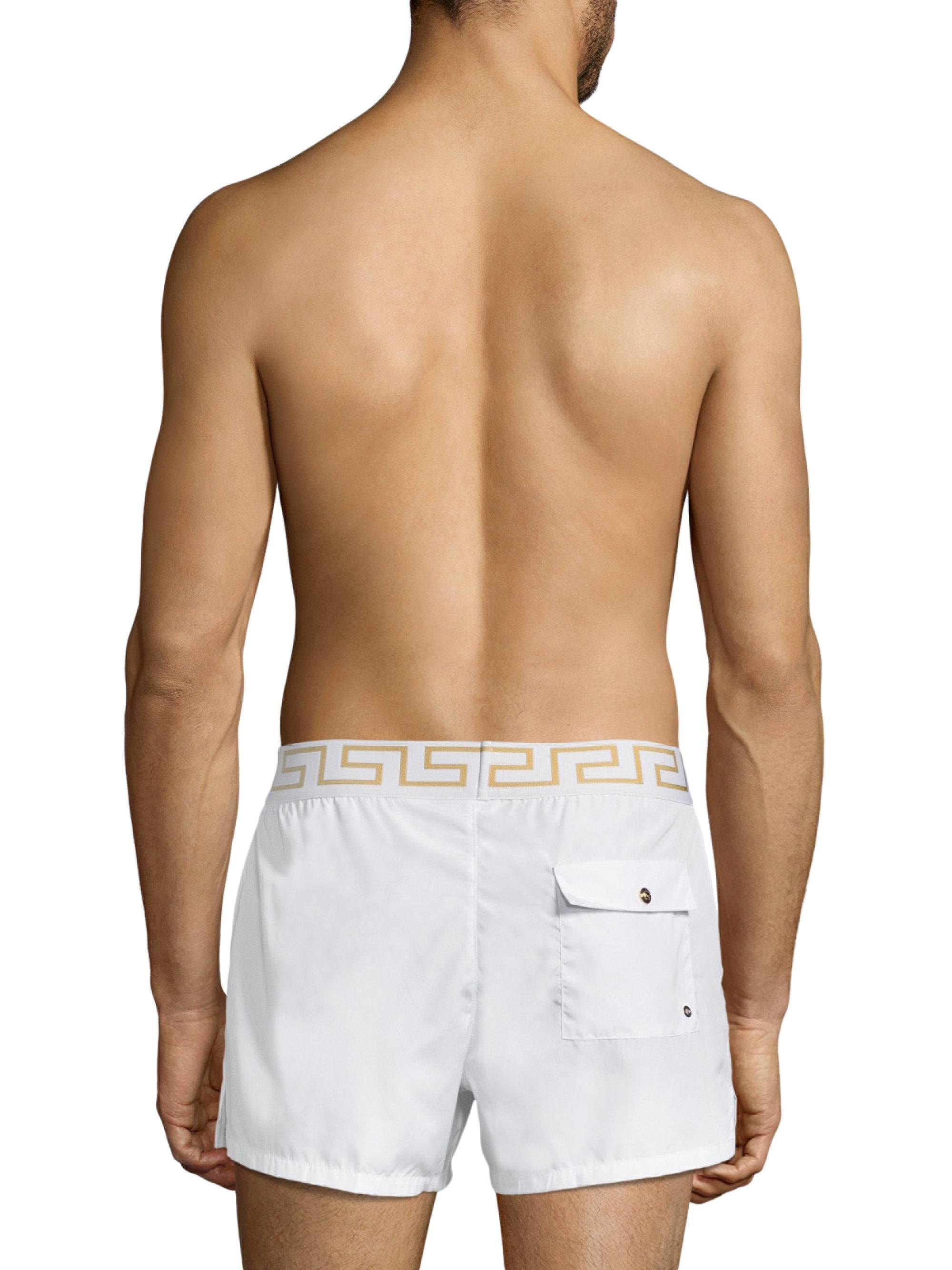 Versace Synthetic Swim Shorts in White 