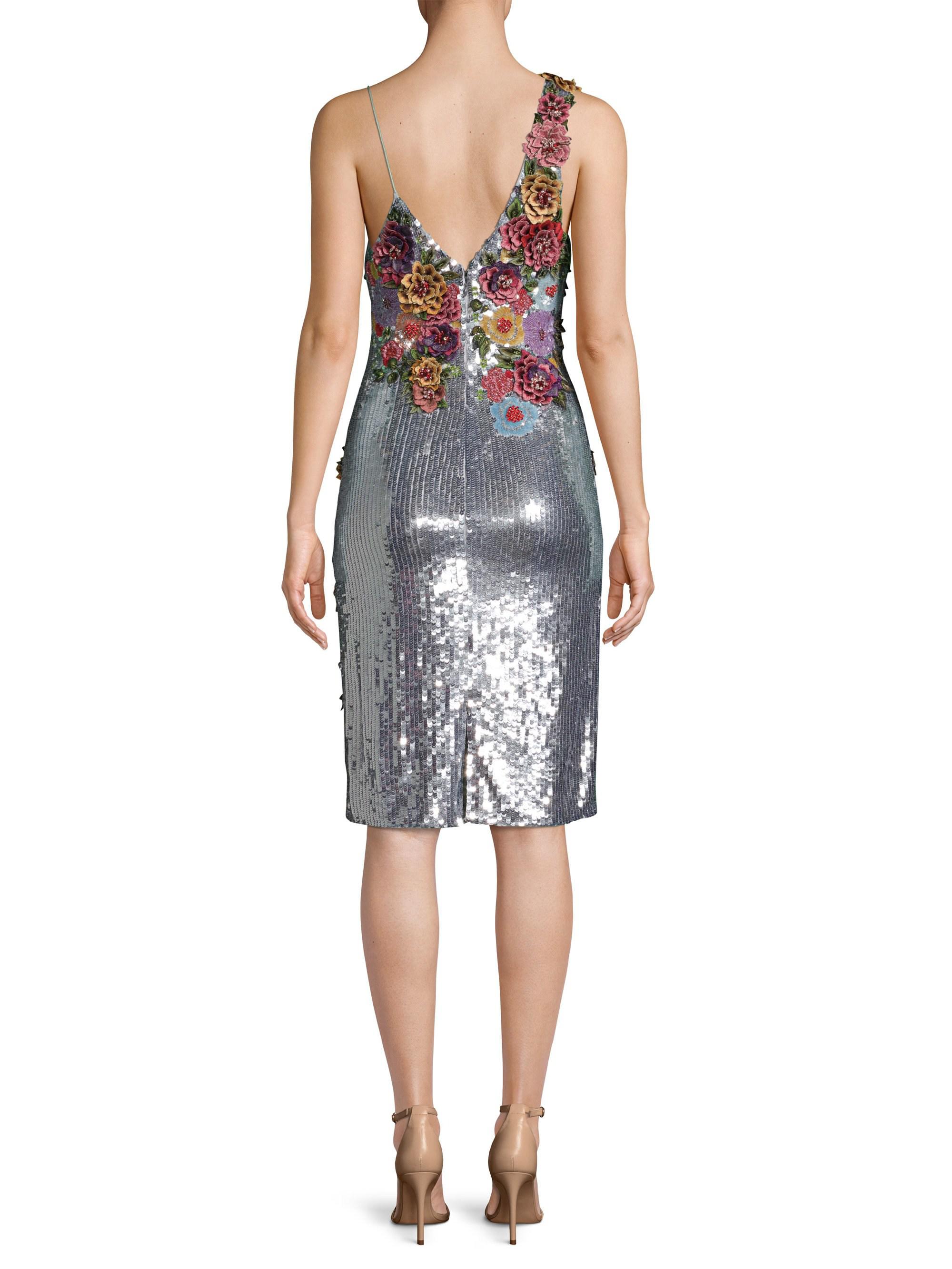alice and olivia francie sequin cocktail dress
