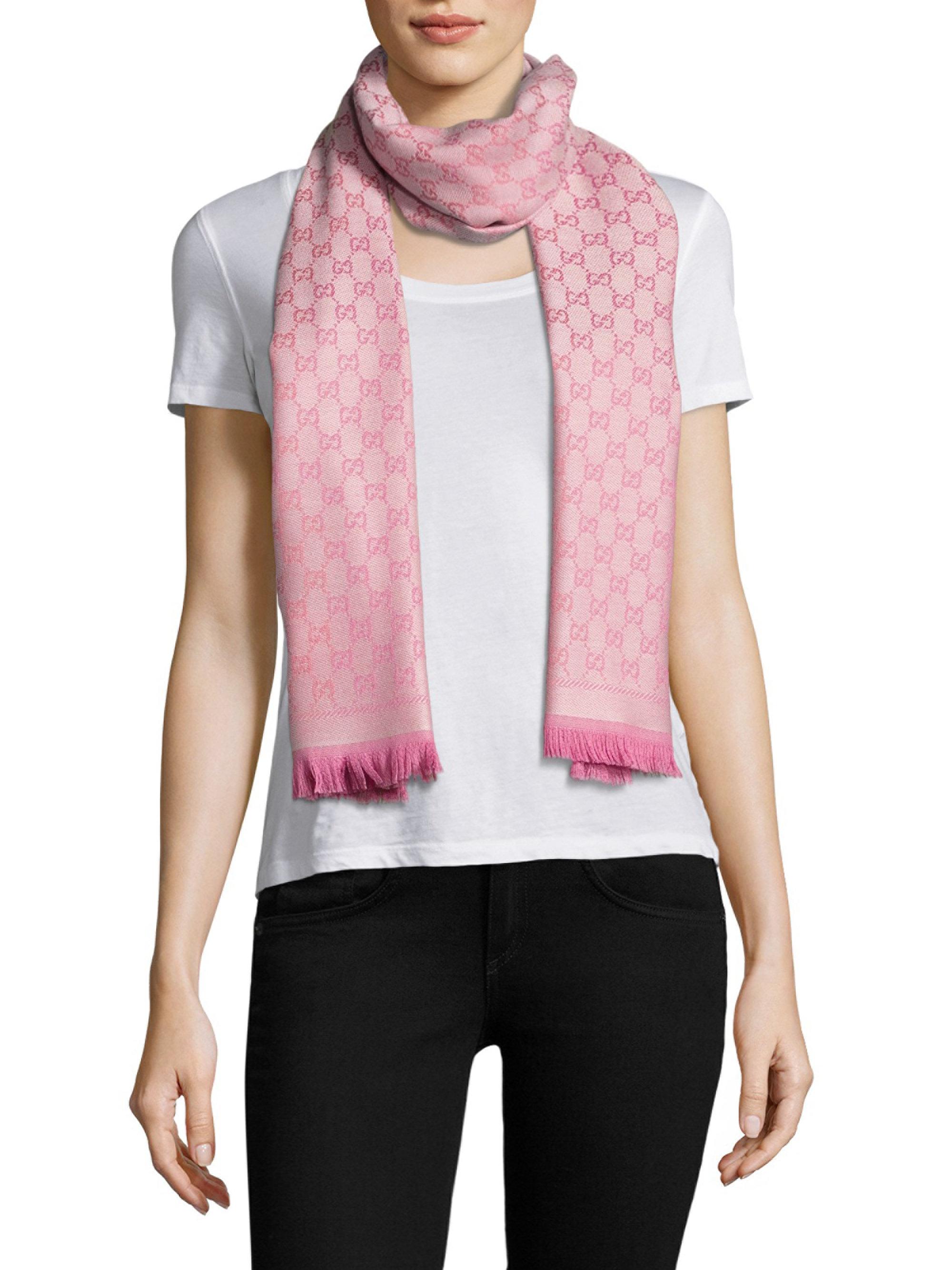 Gucci pink and grey scarf Clearance