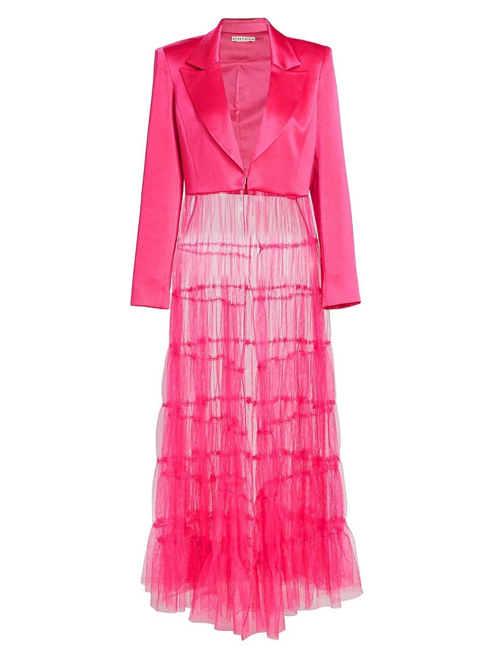 Alice + Olivia Everly Long Tulle Blazer in Pink | Lyst