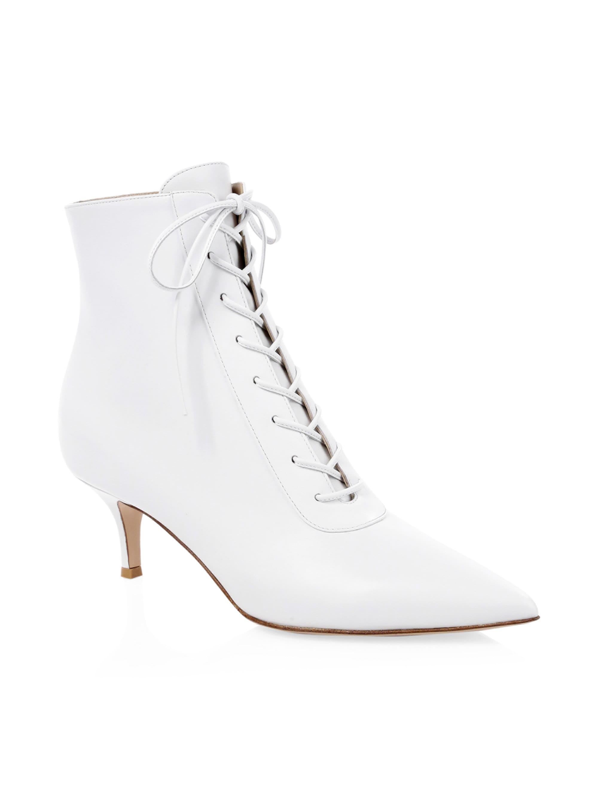 kitten heel lace up booties