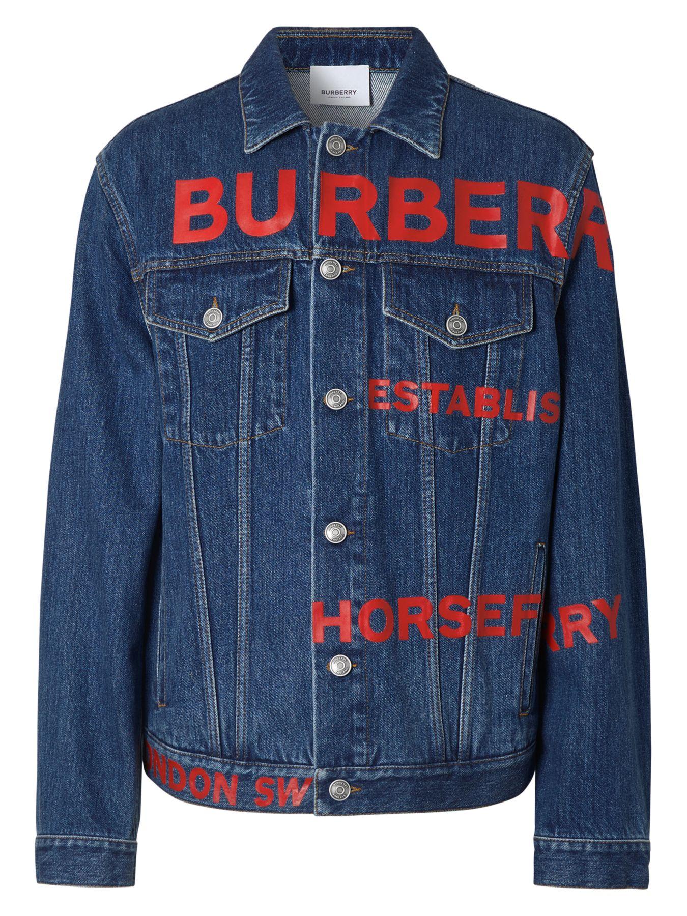 Burberry Horseferry Print Japanese Denim Jacket in Blue for Men | Lyst
